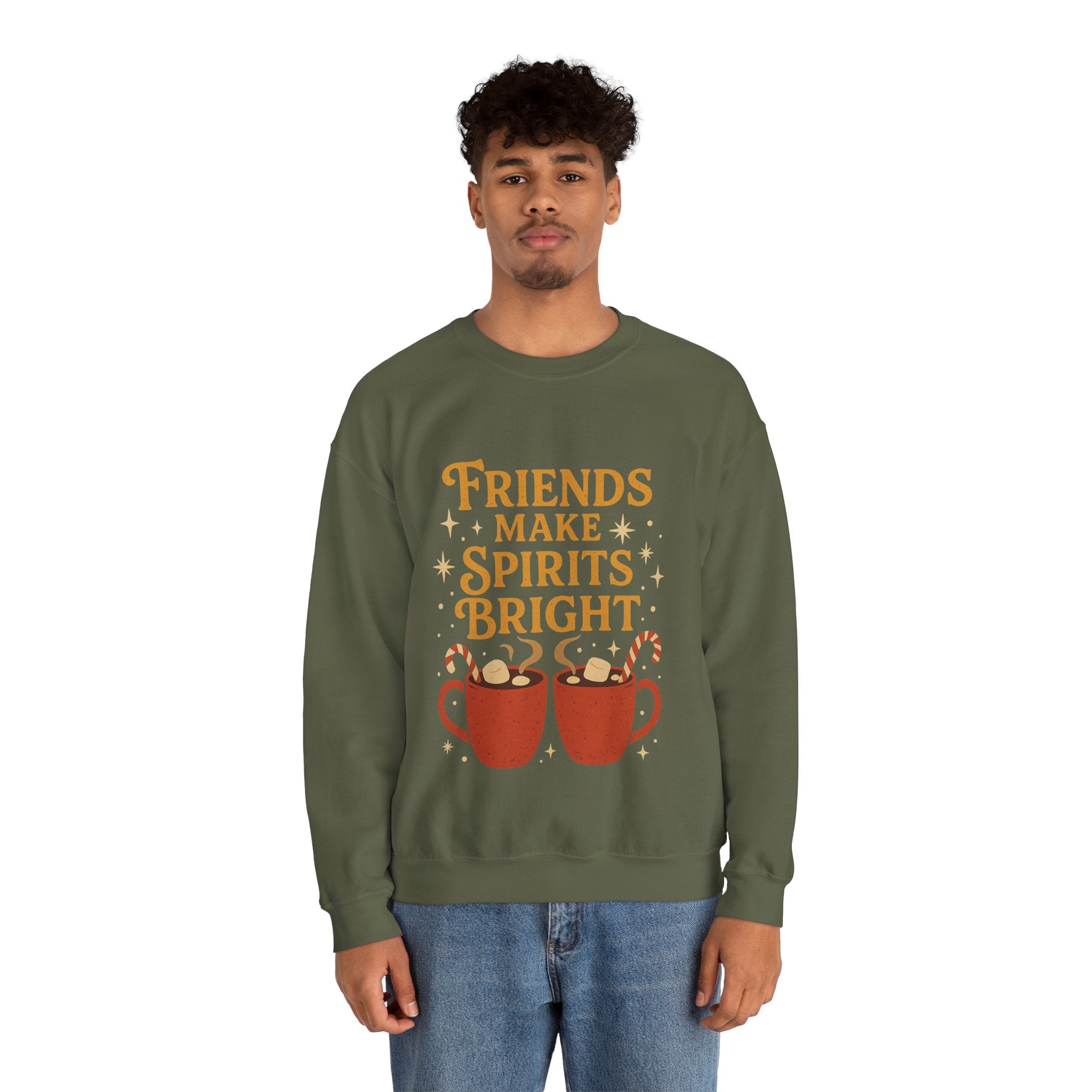 Cozy Friendship Sweatshirt, Unisex Crewneck, Holiday Gift, Comfortable Pullover, Warm Layer, Coffee Lovers Gift