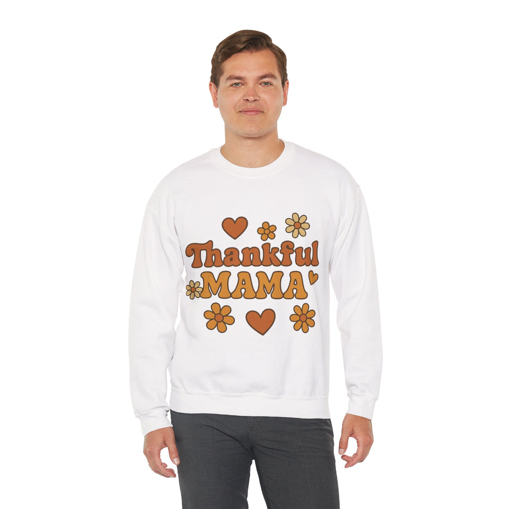 Thankful Mama Crewneck Sweatshirt | Cozy Gift for Moms, Fall Fashion, Family Gatherings, Gratitude Sweater, Thanksgiving Outfit