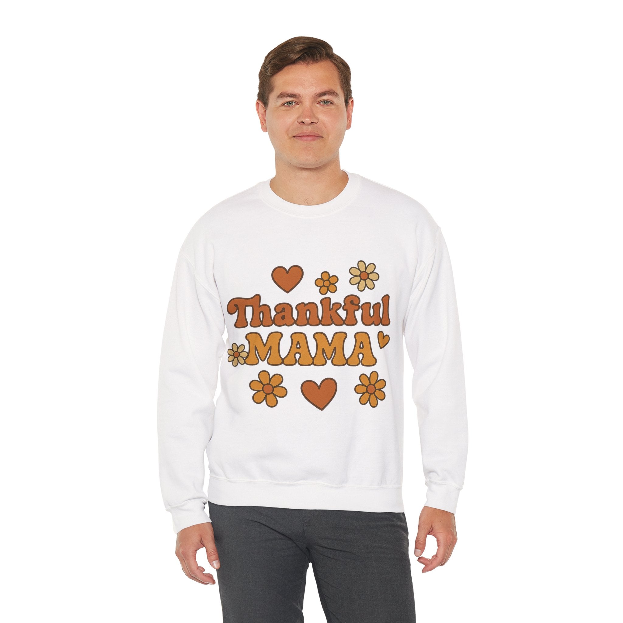Thankful Mama Crewneck Sweatshirt | Cozy Gift for Moms, Fall Fashion, Family Gatherings, Gratitude Sweater, Thanksgiving Outfit
