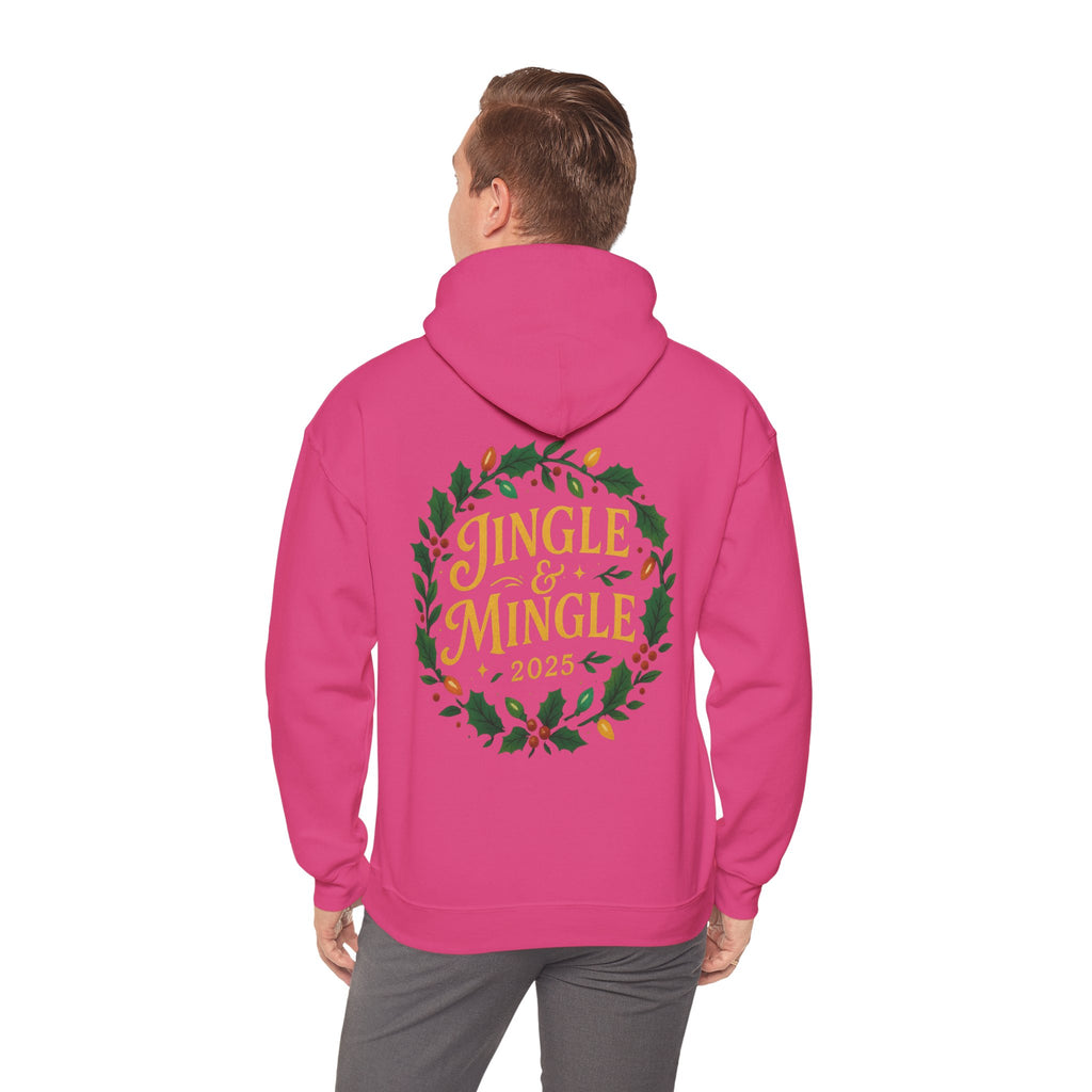 Jingle & Mingle Hooded Sweatshirt | Cozy Holiday Sweatshirt, Christmas Gift, Unisex Hoodie, Seasonal Apparel, Winter Wear