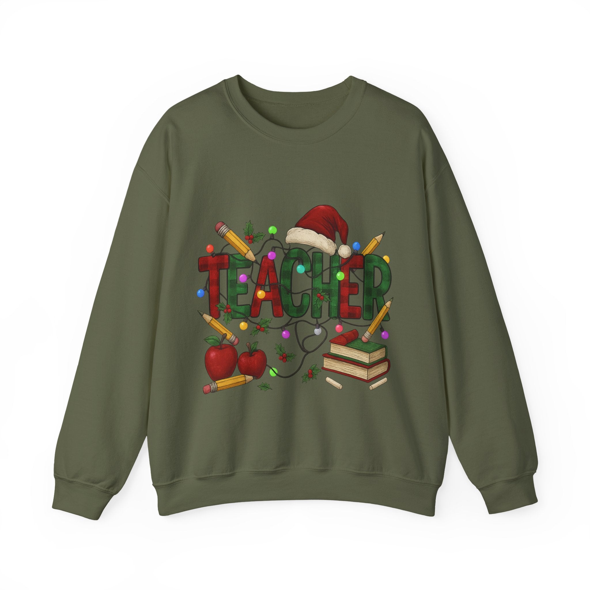 Festive Teacher Sweatshirt: Cozy Gift for Educators, Holiday Apparel, Classroom Style, Warm Winter Wear, Teacher Appreciation