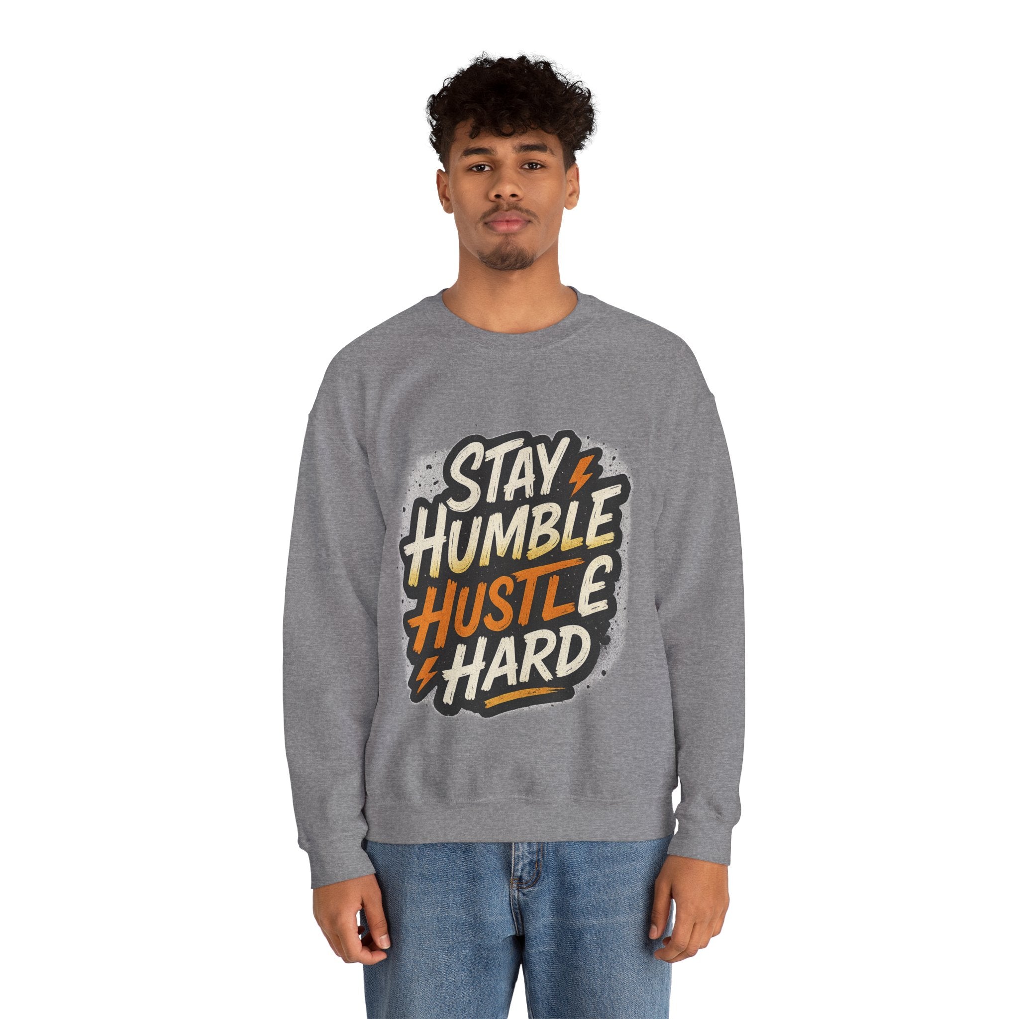 Stay Humble Hustle Hard Crewneck Sweatshirt | Motivational Unisex Sweatshirt | Inspirational Gift | Positive Quote Apparel