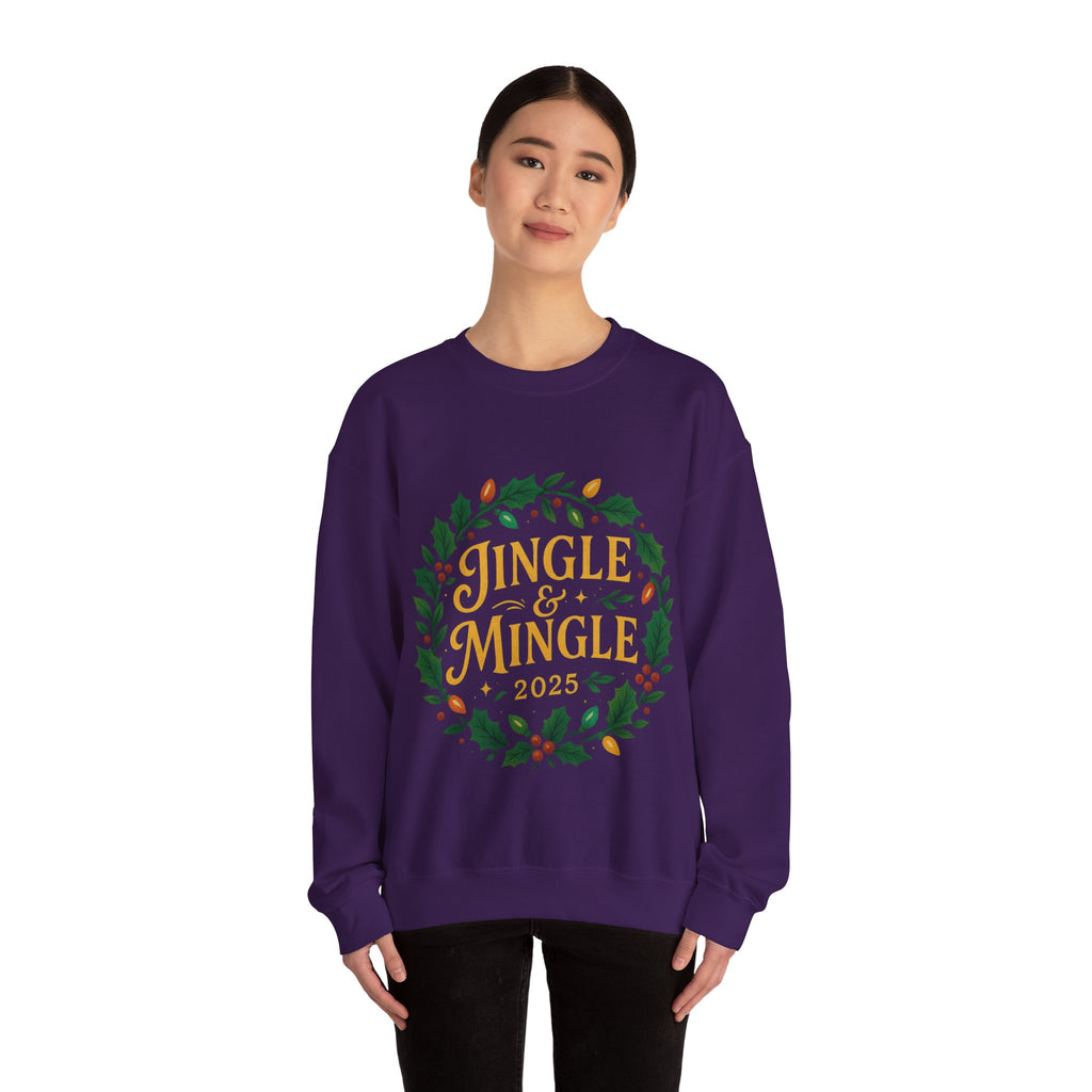 Jingle & Mingle Crewneck Sweatshirt - Cozy Holiday Apparel, Unisex Christmas Gift, Winter Fashion, Festive Sweater, Seasonal Style