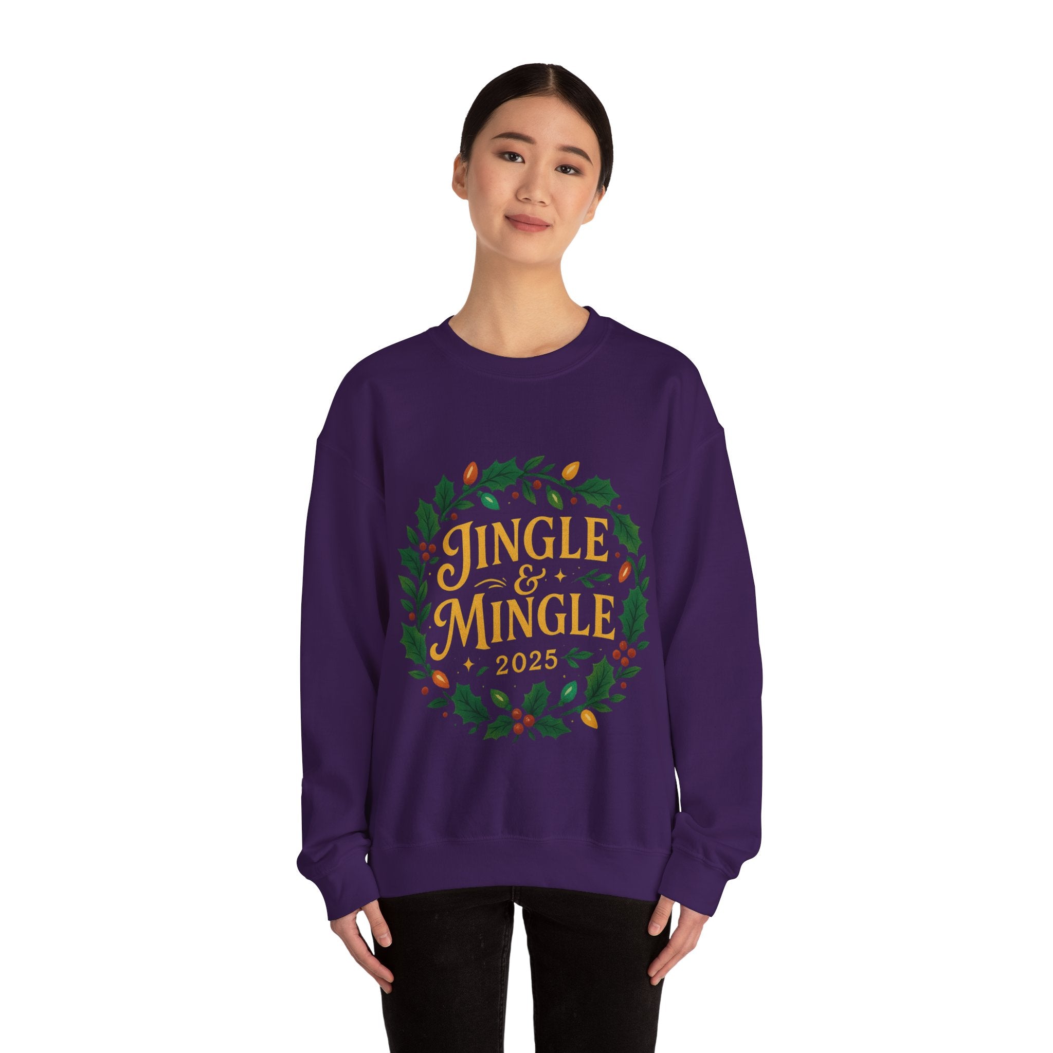 Jingle & Mingle Crewneck Sweatshirt - Cozy Holiday Apparel, Unisex Christmas Gift, Winter Fashion, Festive Sweater, Seasonal Style