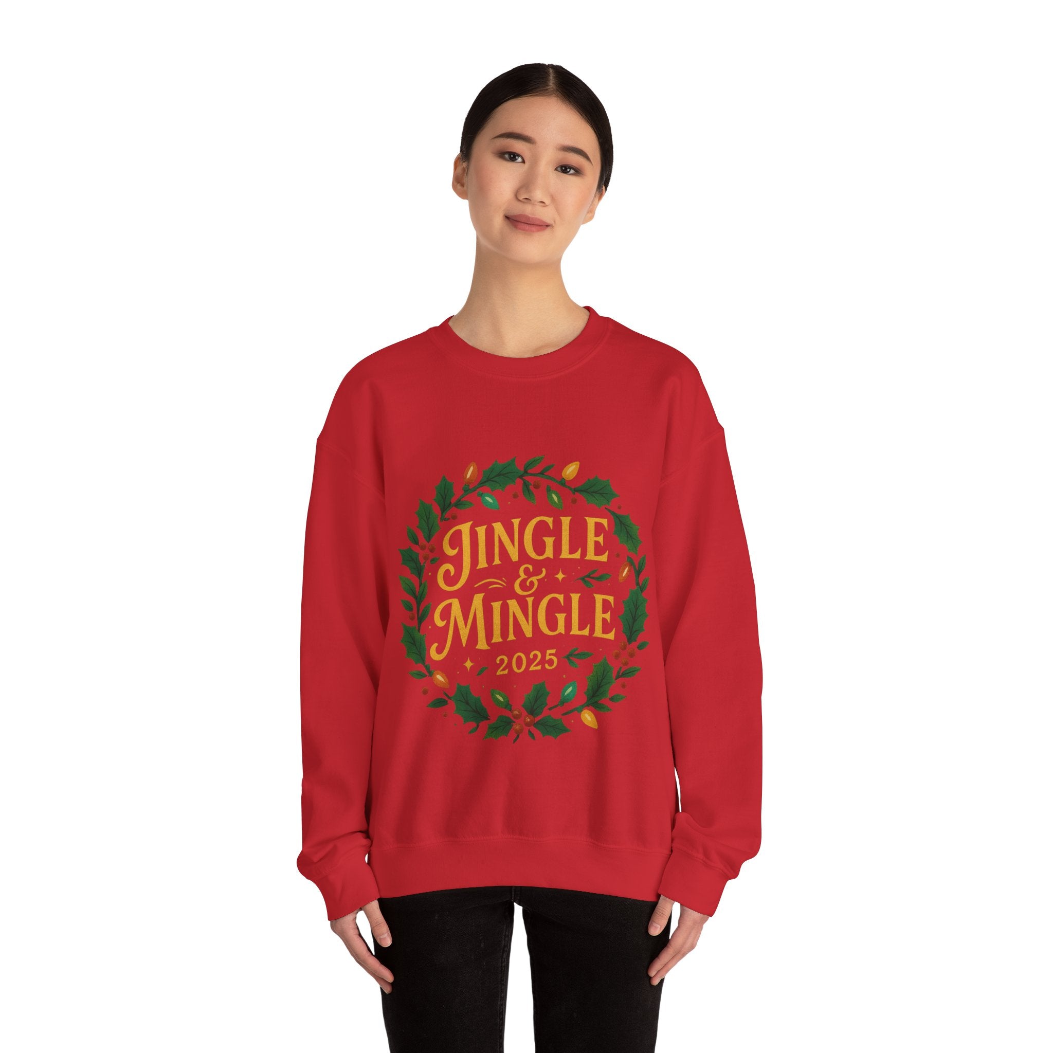 Jingle & Mingle Crewneck Sweatshirt - Cozy Holiday Apparel, Unisex Christmas Gift, Winter Fashion, Festive Sweater, Seasonal Style