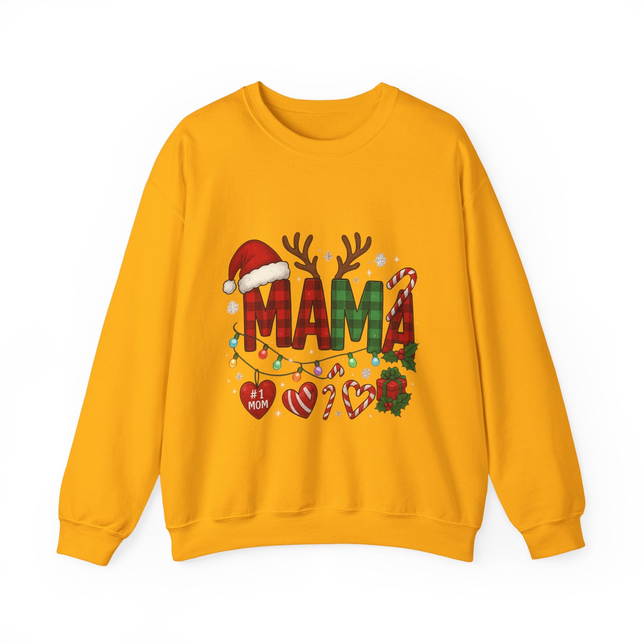 Festive Mama Crewneck Sweatshirt, Christmas Gift for Mom, Holiday Apparel, Merry Mama Sweater, Cozy Family Wear