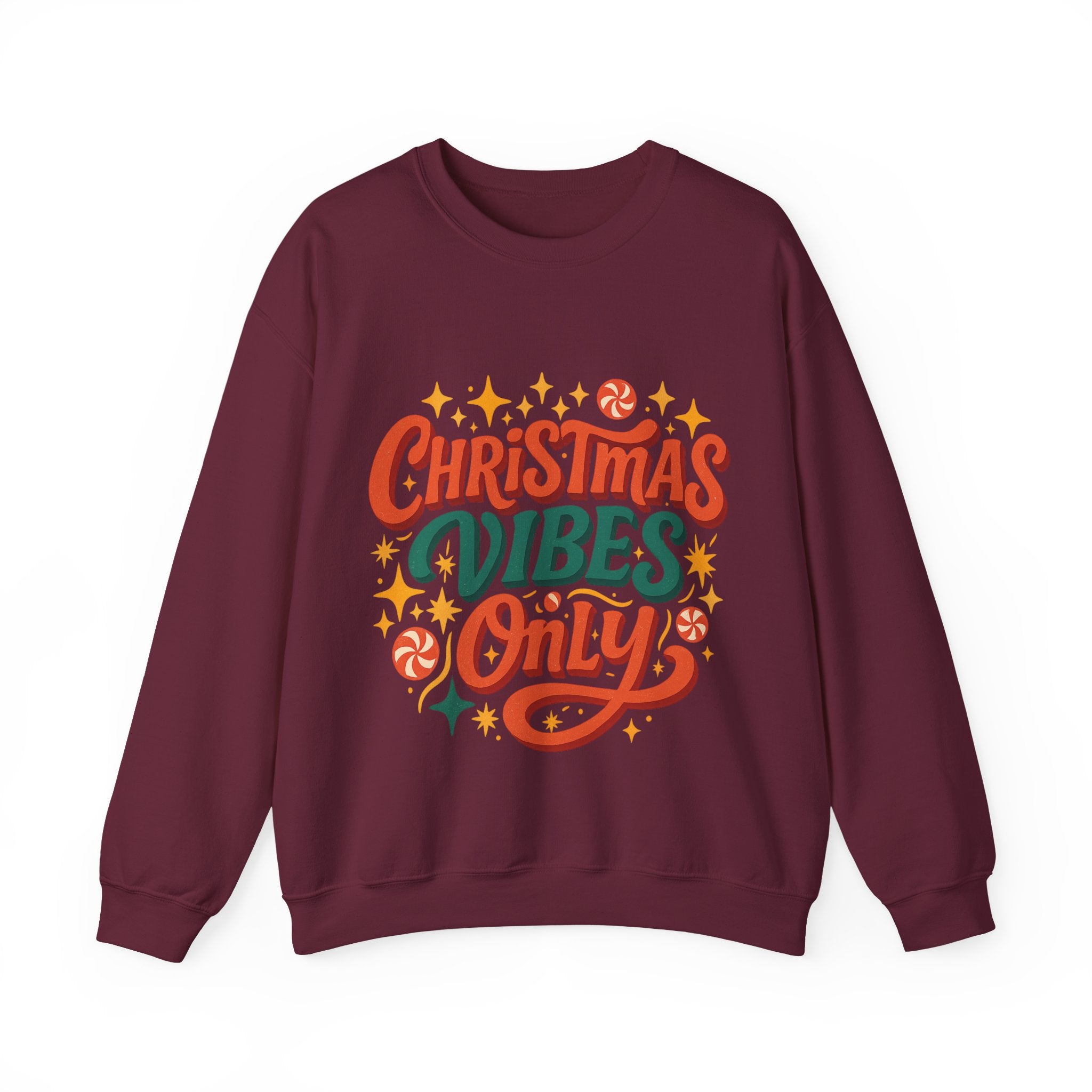 Christmas Vibes Crewneck Sweatshirt | Holiday Sweatshirt, Cozy Gift, Xmas Apparel, Festive Fashion, Comfortable Sweater