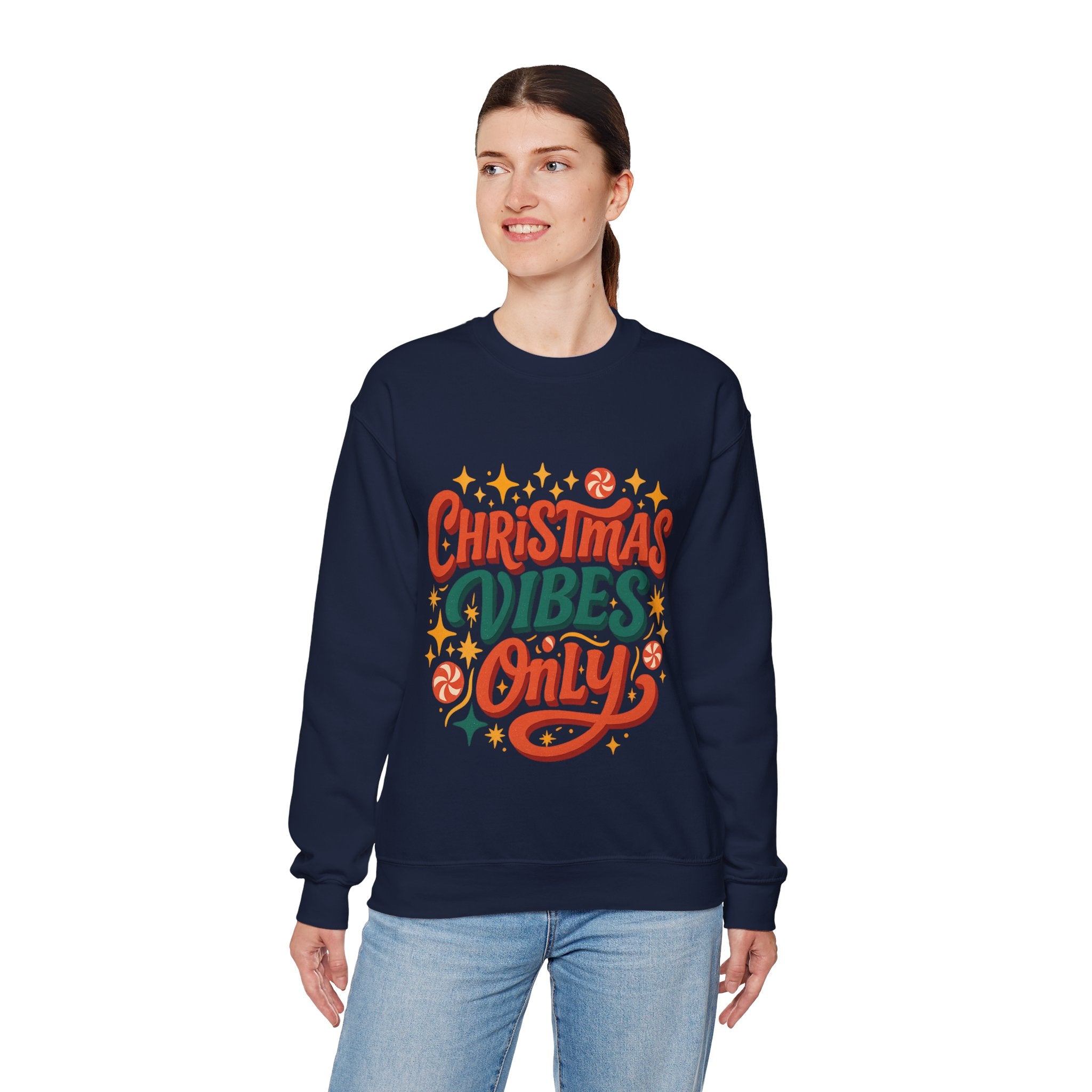 Christmas Vibes Crewneck Sweatshirt | Holiday Sweatshirt, Cozy Gift, Xmas Apparel, Festive Fashion, Comfortable Sweater