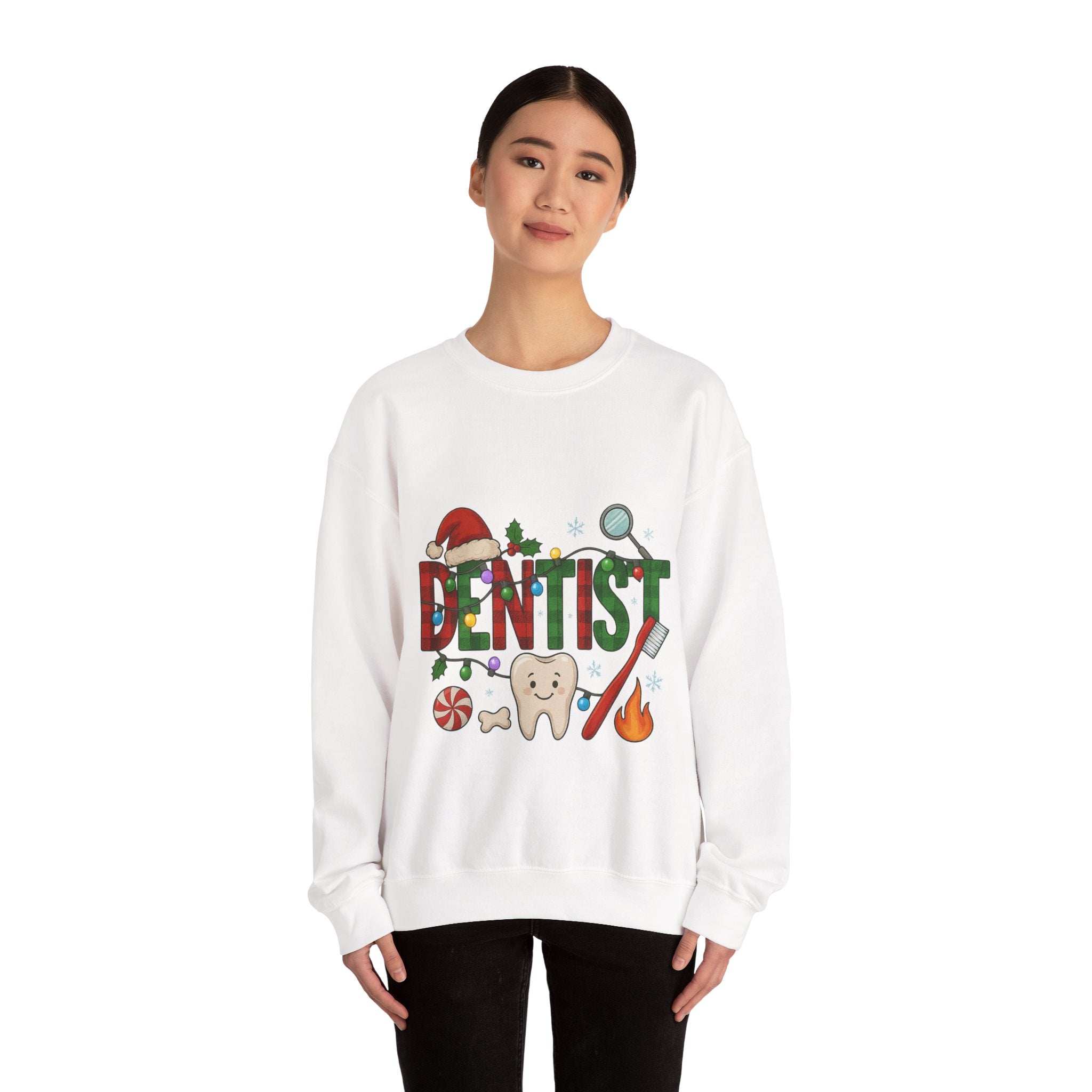 Festive Dentist Crewneck Sweatshirt, Funny Dentist Gift, Holiday Sweater, Christmas Sweatshirt, Unisex Sweatshirt