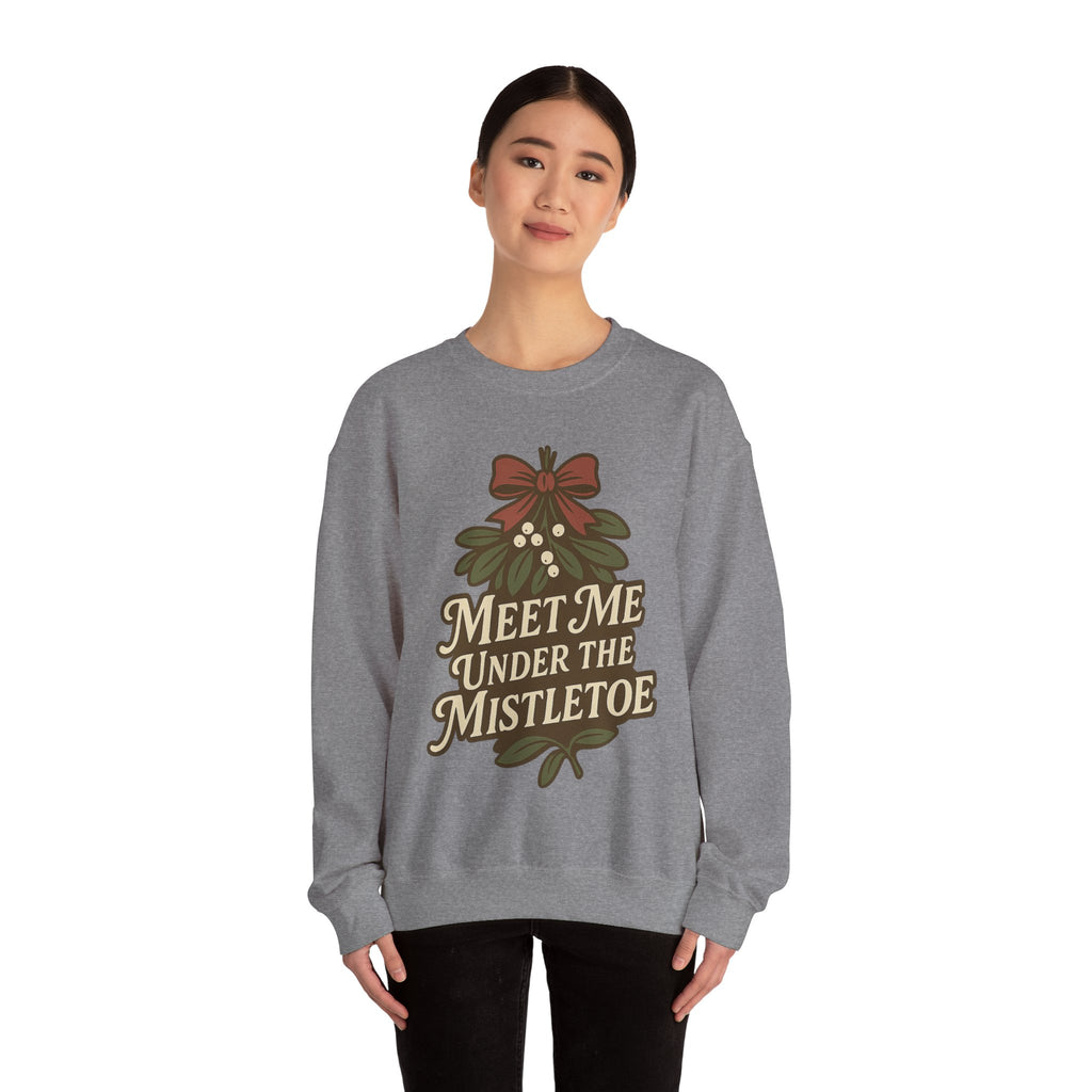 Mistletoe Crewneck Sweatshirt - Cozy Holiday Wear for Couples, Christmas Gift, Winter Apparel, Cute Sweater, Festive Outfit