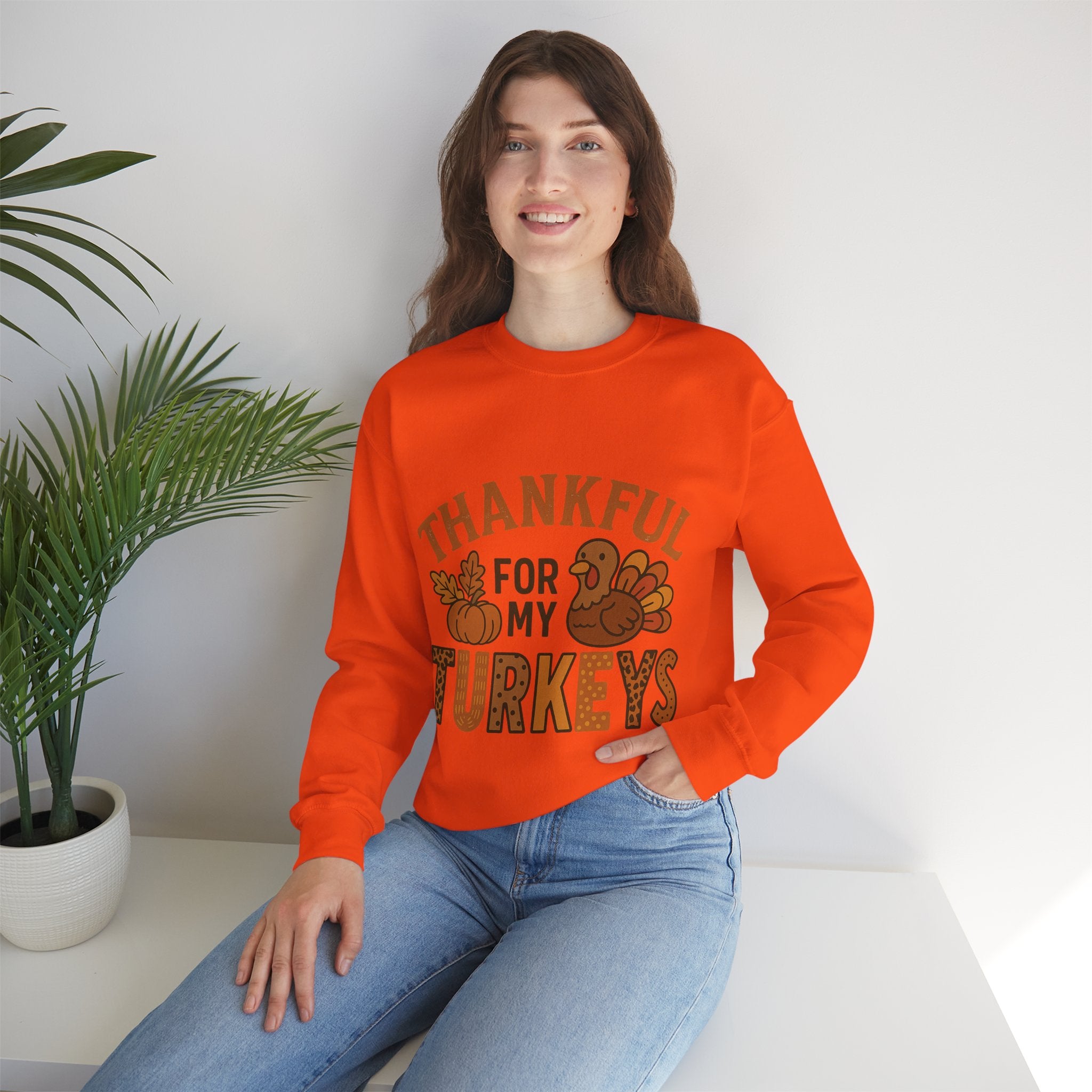 Thankful for My Turkeys Sweatshirt, Cozy Autumn Crewneck, Thanksgiving Apparel, Fall Fashion, Family Gathering Outfits