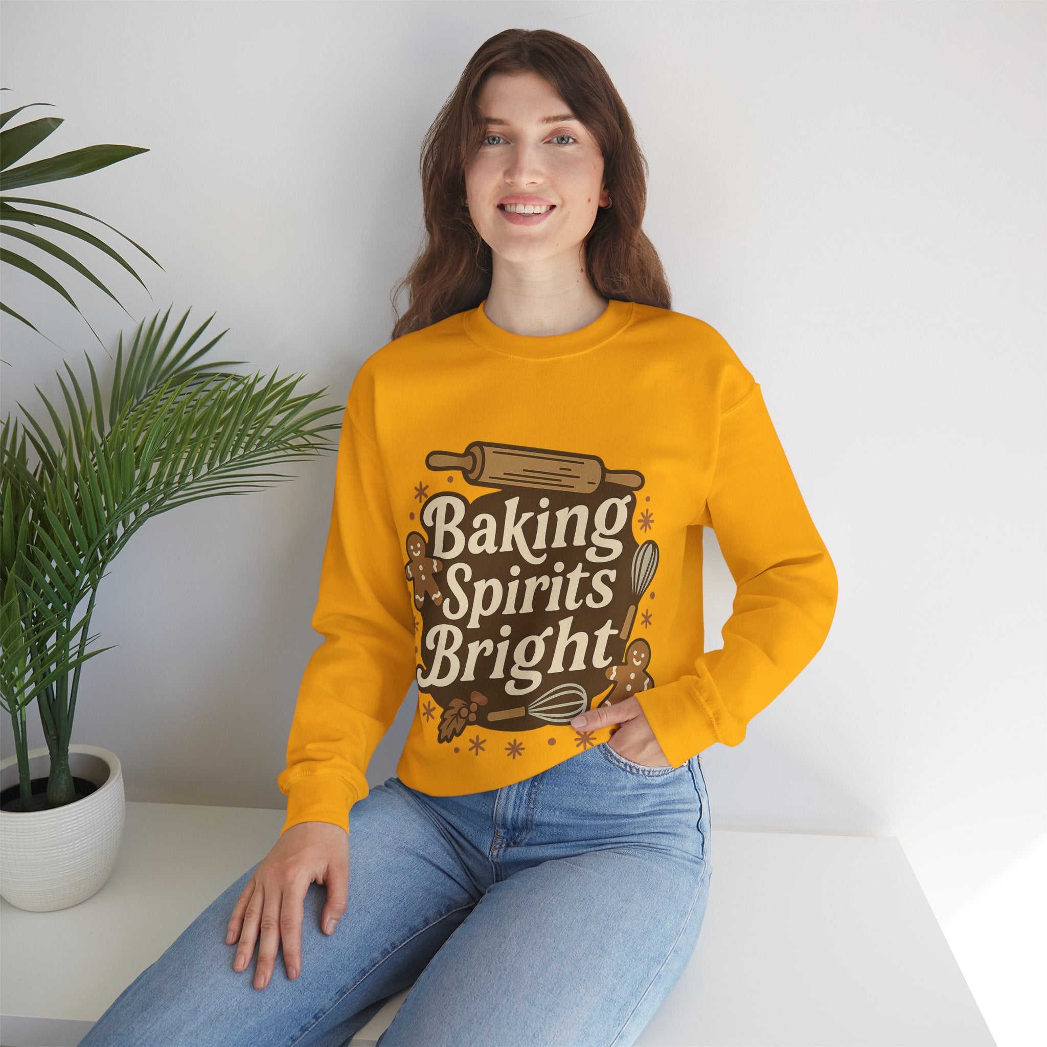 Festive Baking Sweatshirt - Unisex Heavy Blend™, Cozy Crew for the Holidays, Christmas Gift, Baking Enthusiast, Family Gatherings, [...]