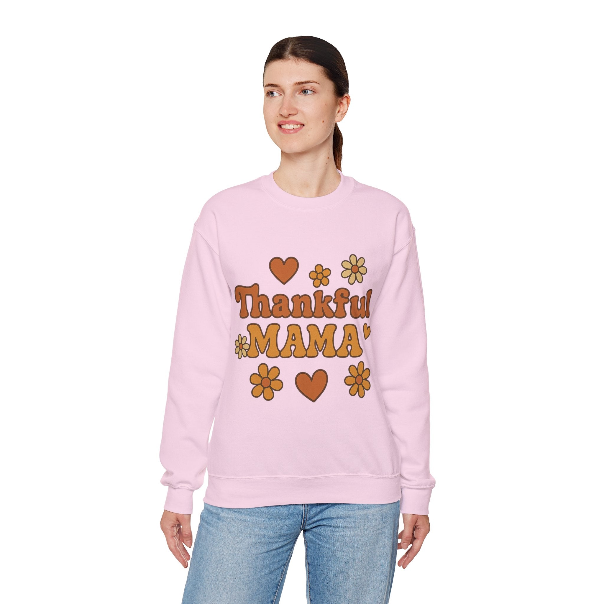 Thankful Mama Crewneck Sweatshirt | Cozy Gift for Moms, Fall Fashion, Family Gatherings, Gratitude Sweater, Thanksgiving Outfit