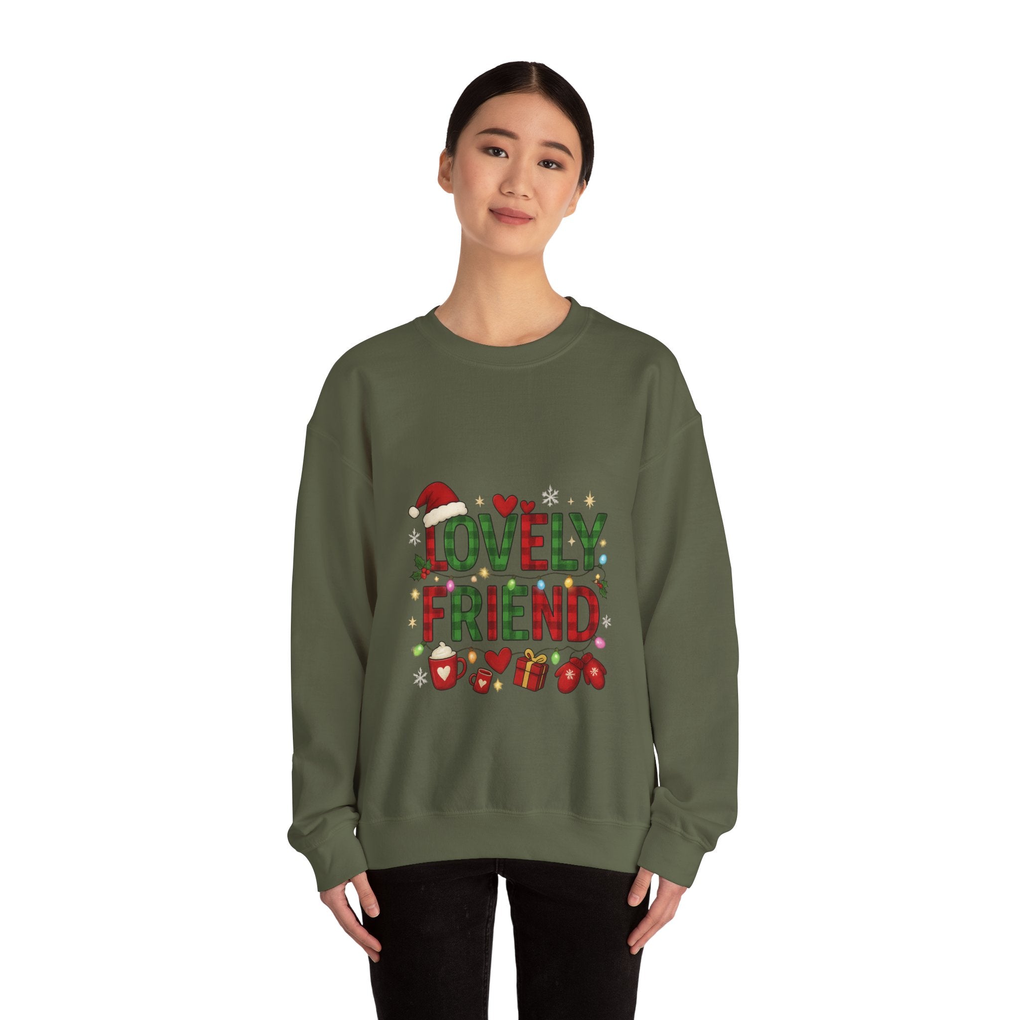 Festive Friendship Sweatshirt, Cozy Gift for Friends, Holiday Crewneck, Unisex Sweater, Christmas Apparel, Cute Gift Idea