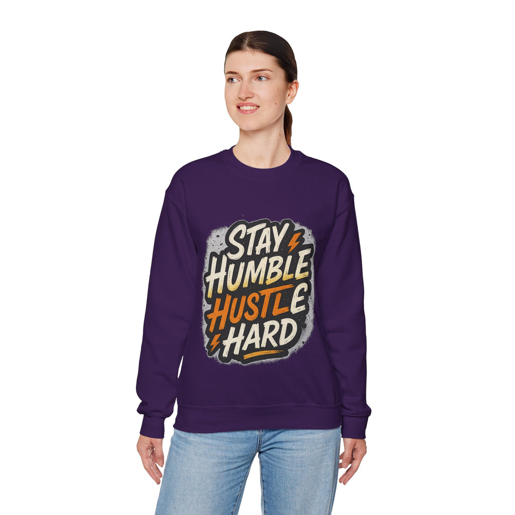 Stay Humble Hustle Hard Crewneck Sweatshirt | Motivational Unisex Sweatshirt | Inspirational Gift | Positive Quote Apparel