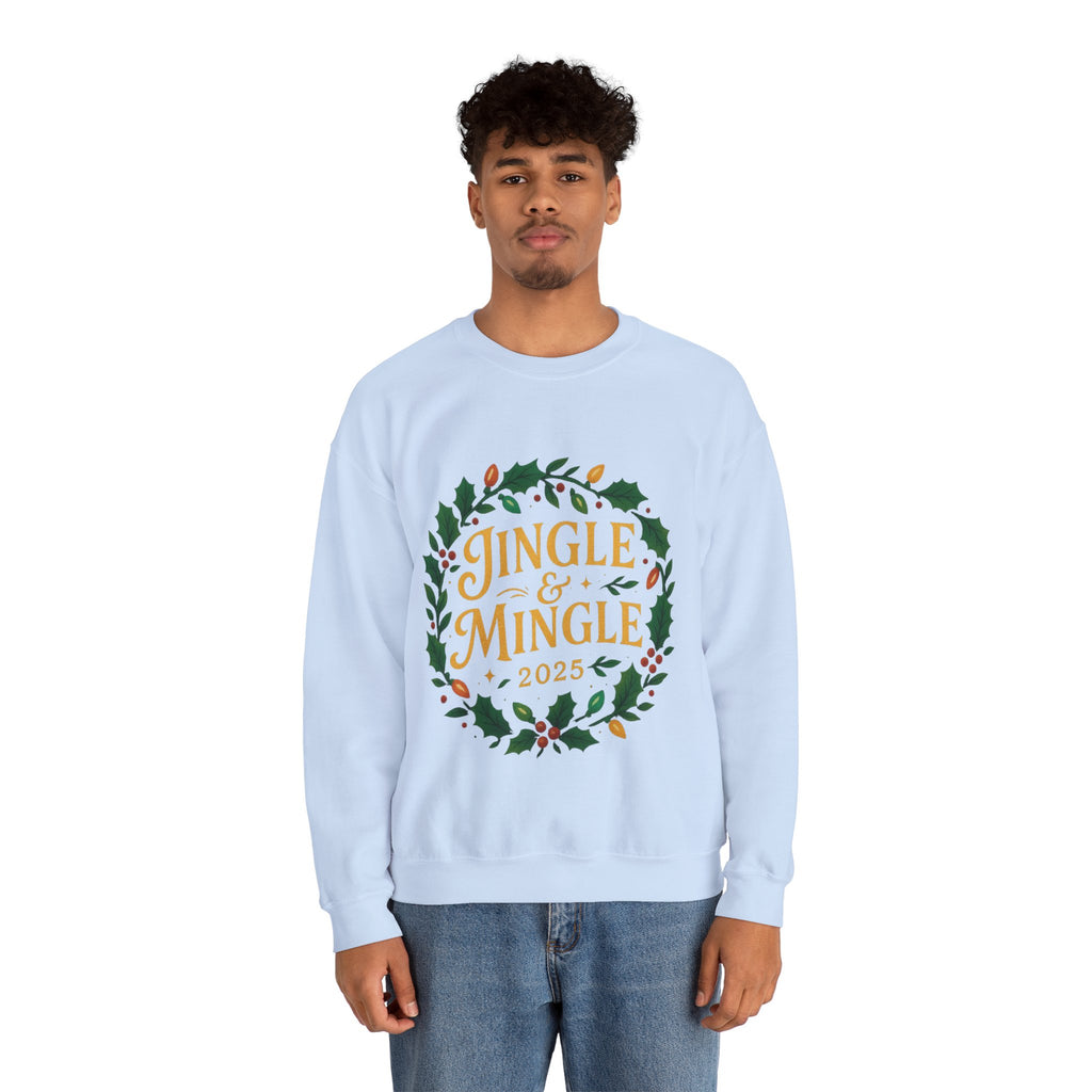 Jingle & Mingle Crewneck Sweatshirt - Cozy Holiday Apparel, Unisex Christmas Gift, Winter Fashion, Festive Sweater, Seasonal Style