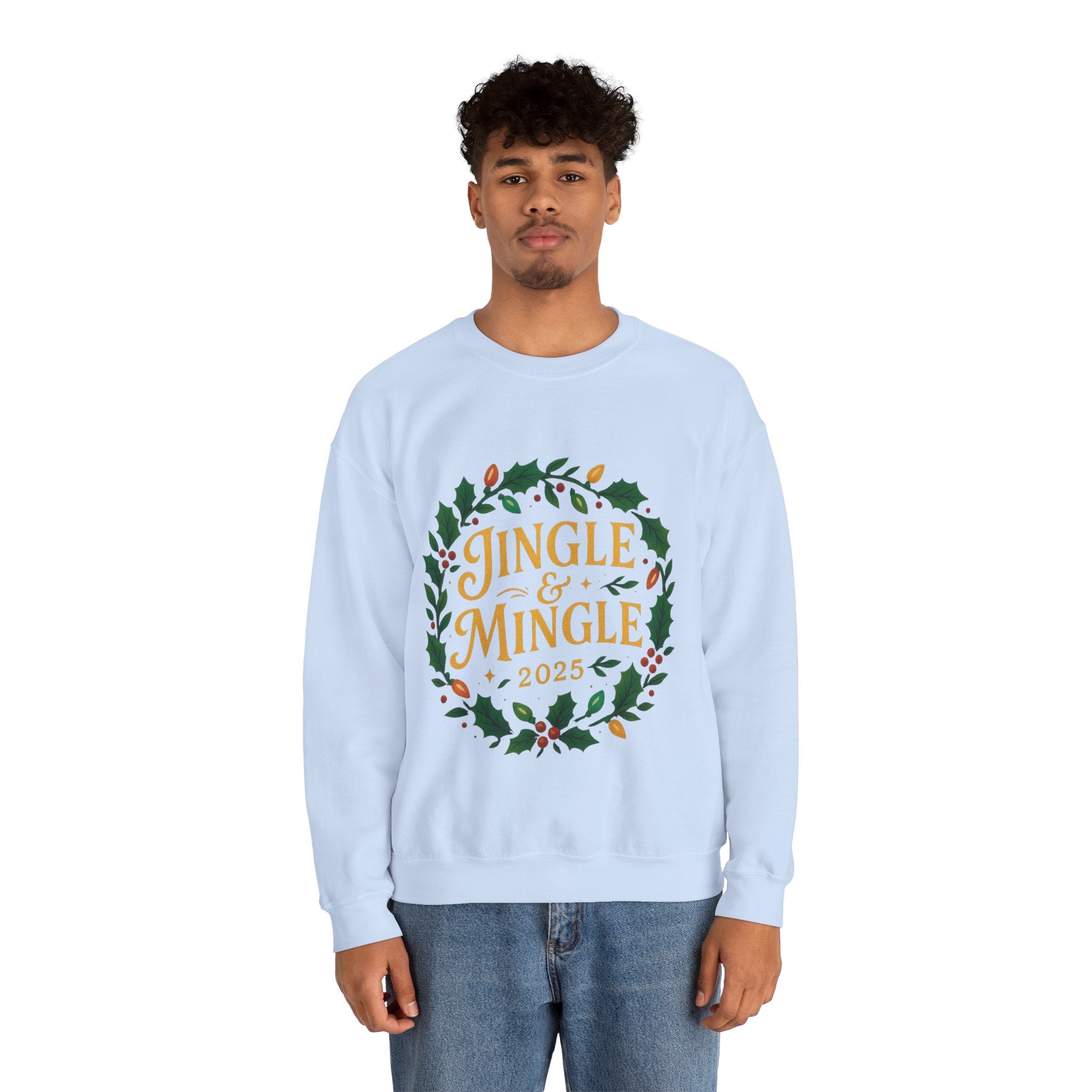 Jingle & Mingle Crewneck Sweatshirt - Cozy Holiday Apparel, Unisex Christmas Gift, Winter Fashion, Festive Sweater, Seasonal Style