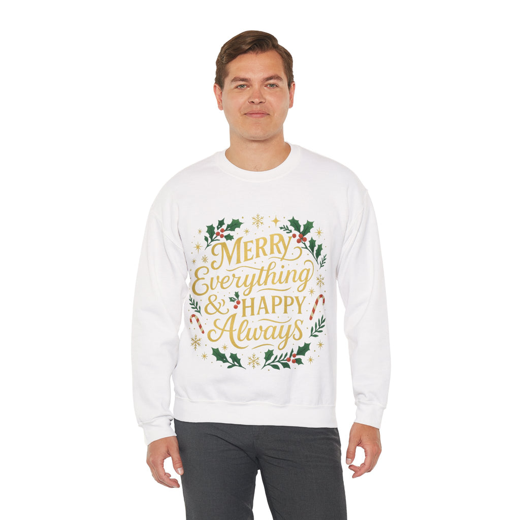 Merry Everything Crewneck Sweatshirt, Christmas Gift, Holiday Apparel, Unisex Sweater, Cozy Winter Wear