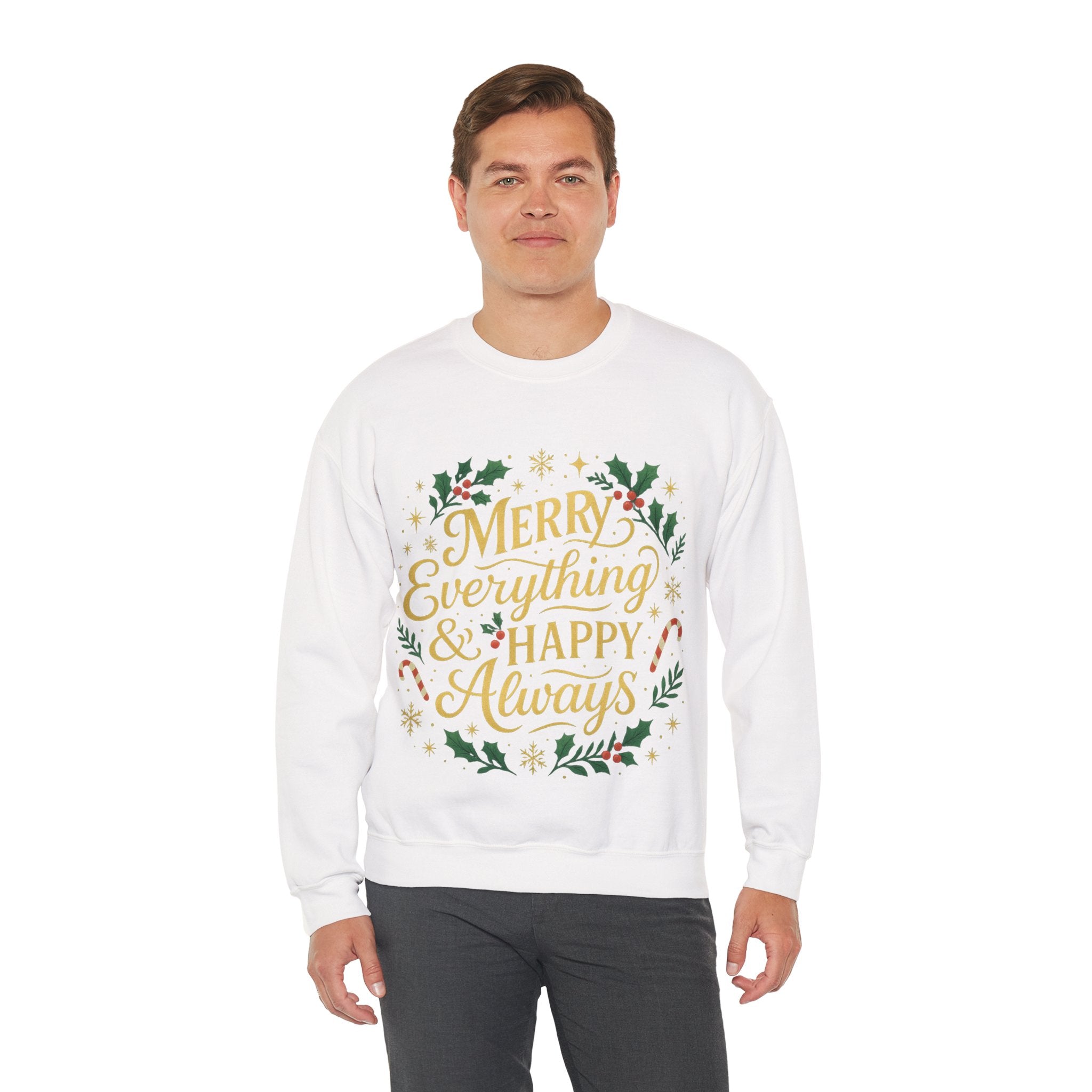 Merry Everything Crewneck Sweatshirt, Christmas Gift, Holiday Apparel, Unisex Sweater, Cozy Winter Wear