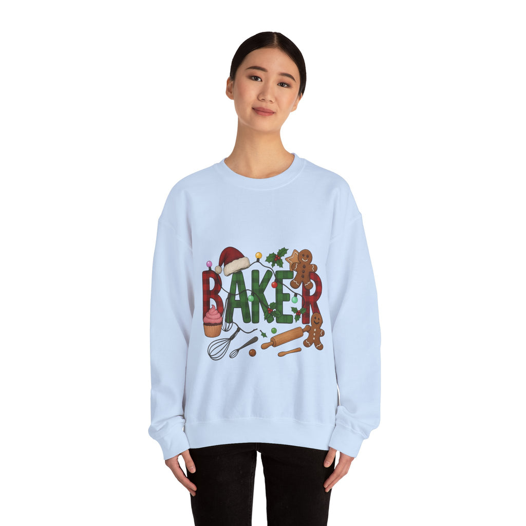 Cozy Baker Sweatshirt, Holiday Baking Gift, Unisex Sweater, Christmas Apparel, Gift for Bakers, Cute Baking Crewneck