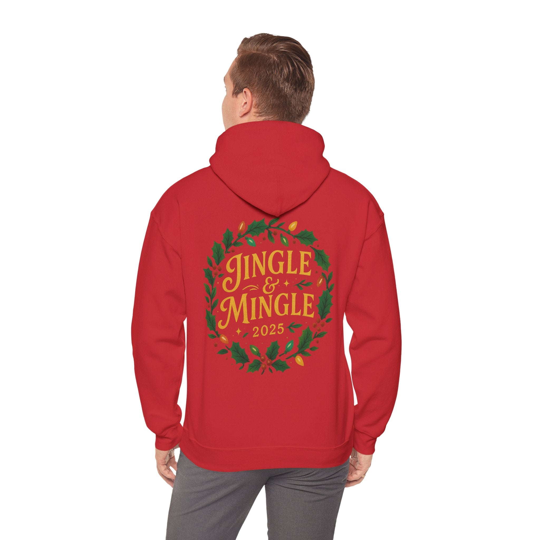 Jingle & Mingle Hooded Sweatshirt | Cozy Holiday Sweatshirt, Christmas Gift, Unisex Hoodie, Seasonal Apparel, Winter Wear