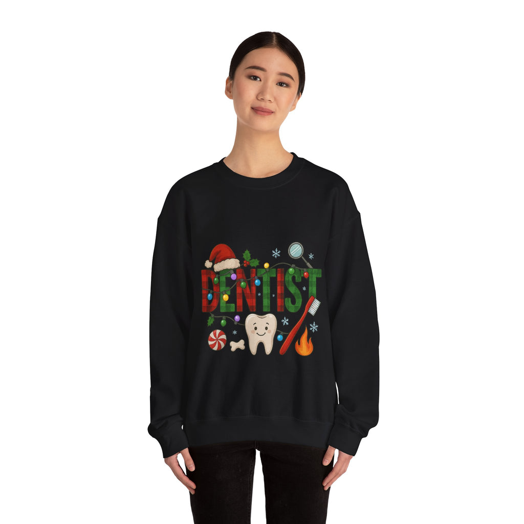 Festive Dentist Crewneck Sweatshirt, Funny Dentist Gift, Holiday Sweater, Christmas Sweatshirt, Unisex Sweatshirt