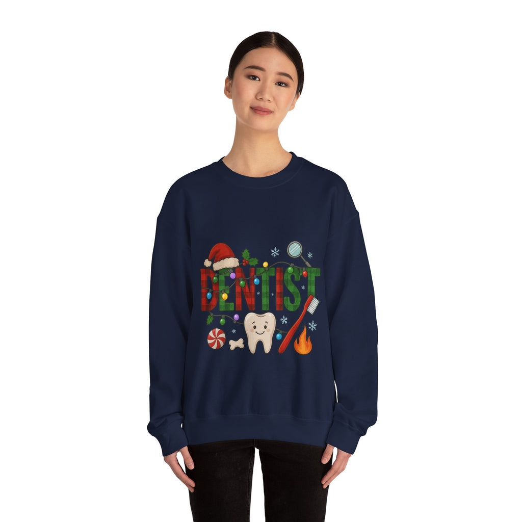 Festive Dentist Crewneck Sweatshirt, Funny Dentist Gift, Holiday Sweater, Christmas Sweatshirt, Unisex Sweatshirt