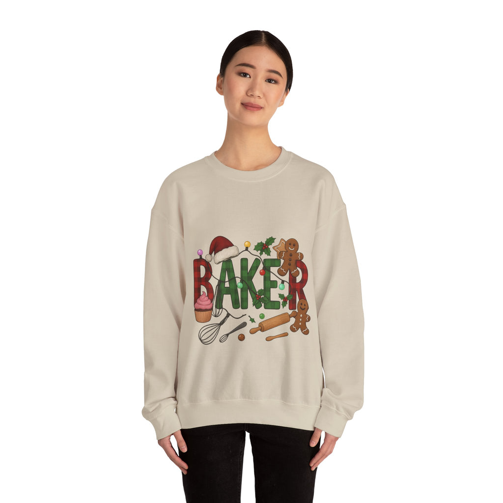 Cozy Baker Sweatshirt, Holiday Baking Gift, Unisex Sweater, Christmas Apparel, Gift for Bakers, Cute Baking Crewneck