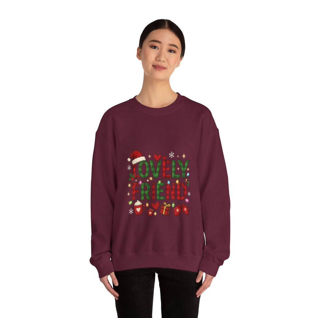 Festive Friendship Sweatshirt, Cozy Gift for Friends, Holiday Crewneck, Unisex Sweater, Christmas Apparel, Cute Gift Idea