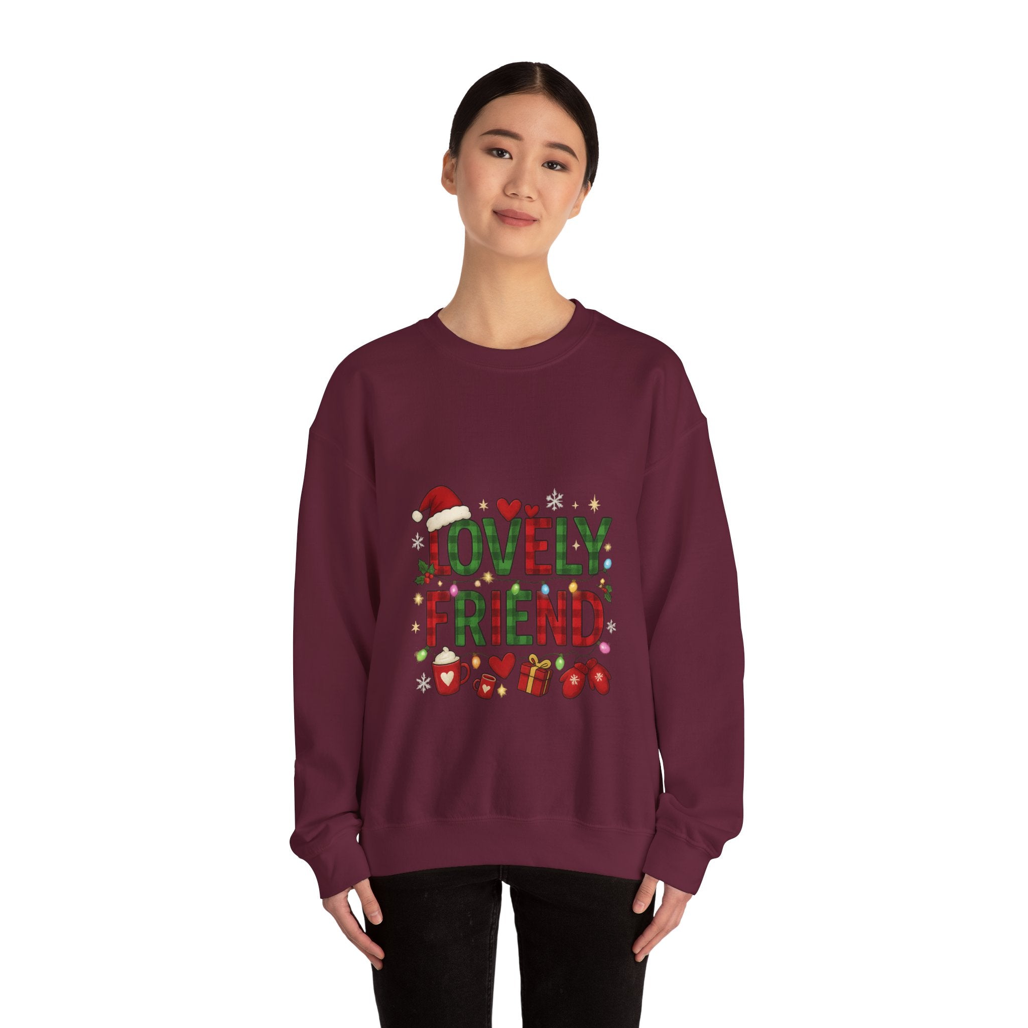 Festive Friendship Sweatshirt, Cozy Gift for Friends, Holiday Crewneck, Unisex Sweater, Christmas Apparel, Cute Gift Idea