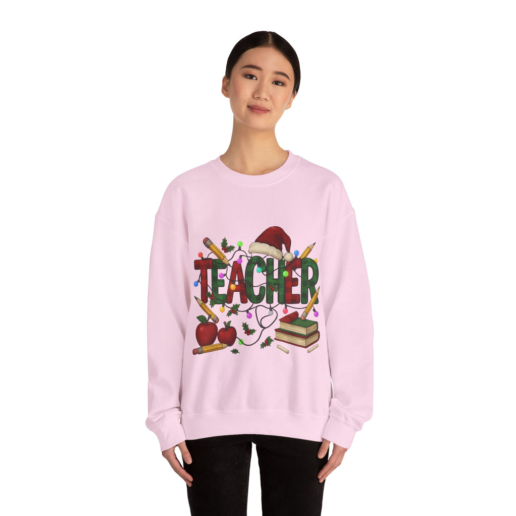 Festive Teacher Sweatshirt: Cozy Gift for Educators, Holiday Apparel, Classroom Style, Warm Winter Wear, Teacher Appreciation