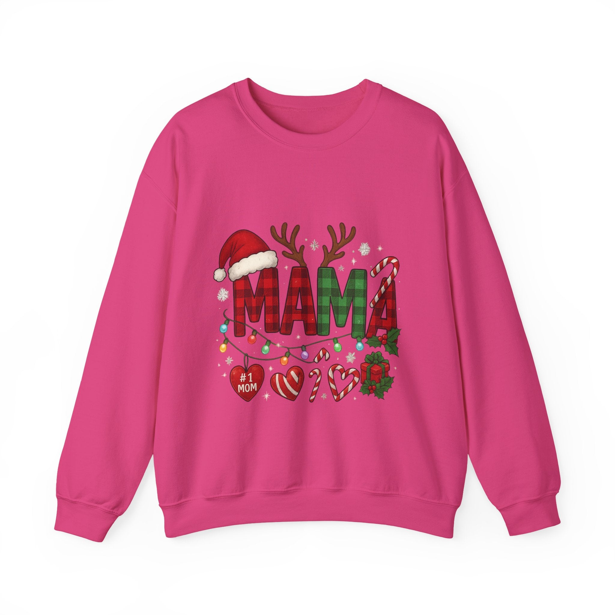 Festive Mama Crewneck Sweatshirt, Christmas Gift for Mom, Holiday Apparel, Merry Mama Sweater, Cozy Family Wear