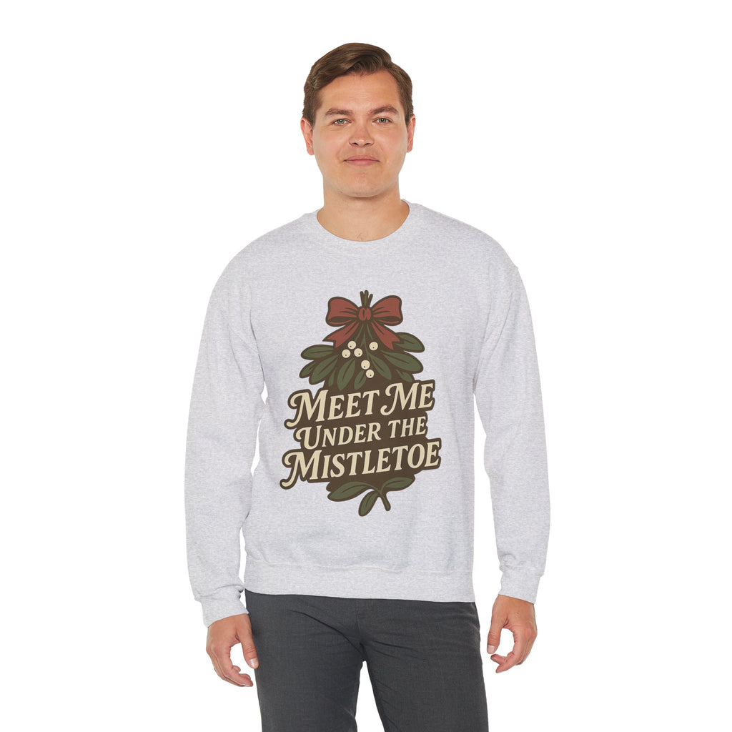 Mistletoe Crewneck Sweatshirt - Cozy Holiday Wear for Couples, Christmas Gift, Winter Apparel, Cute Sweater, Festive Outfit
