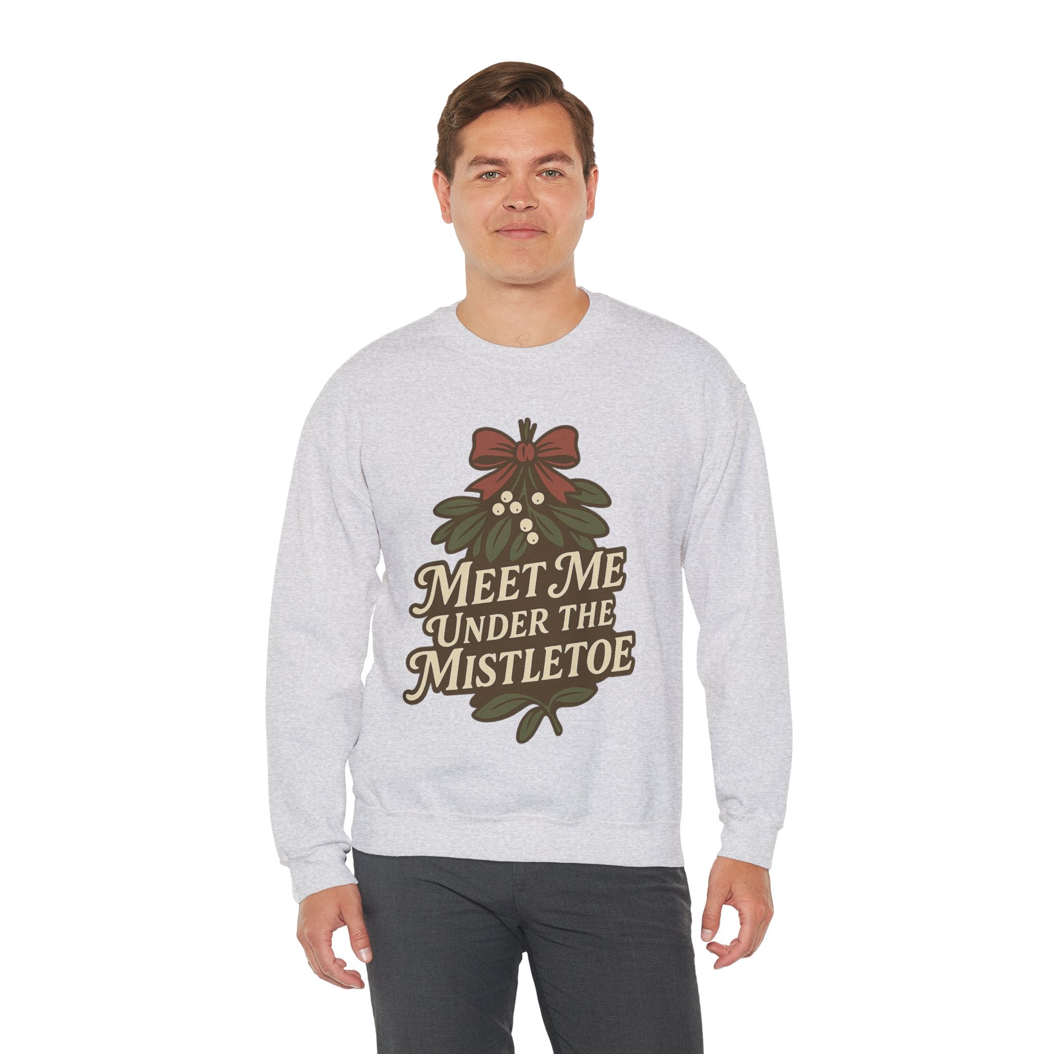 Mistletoe Crewneck Sweatshirt - Cozy Holiday Wear for Couples, Christmas Gift, Winter Apparel, Cute Sweater, Festive Outfit