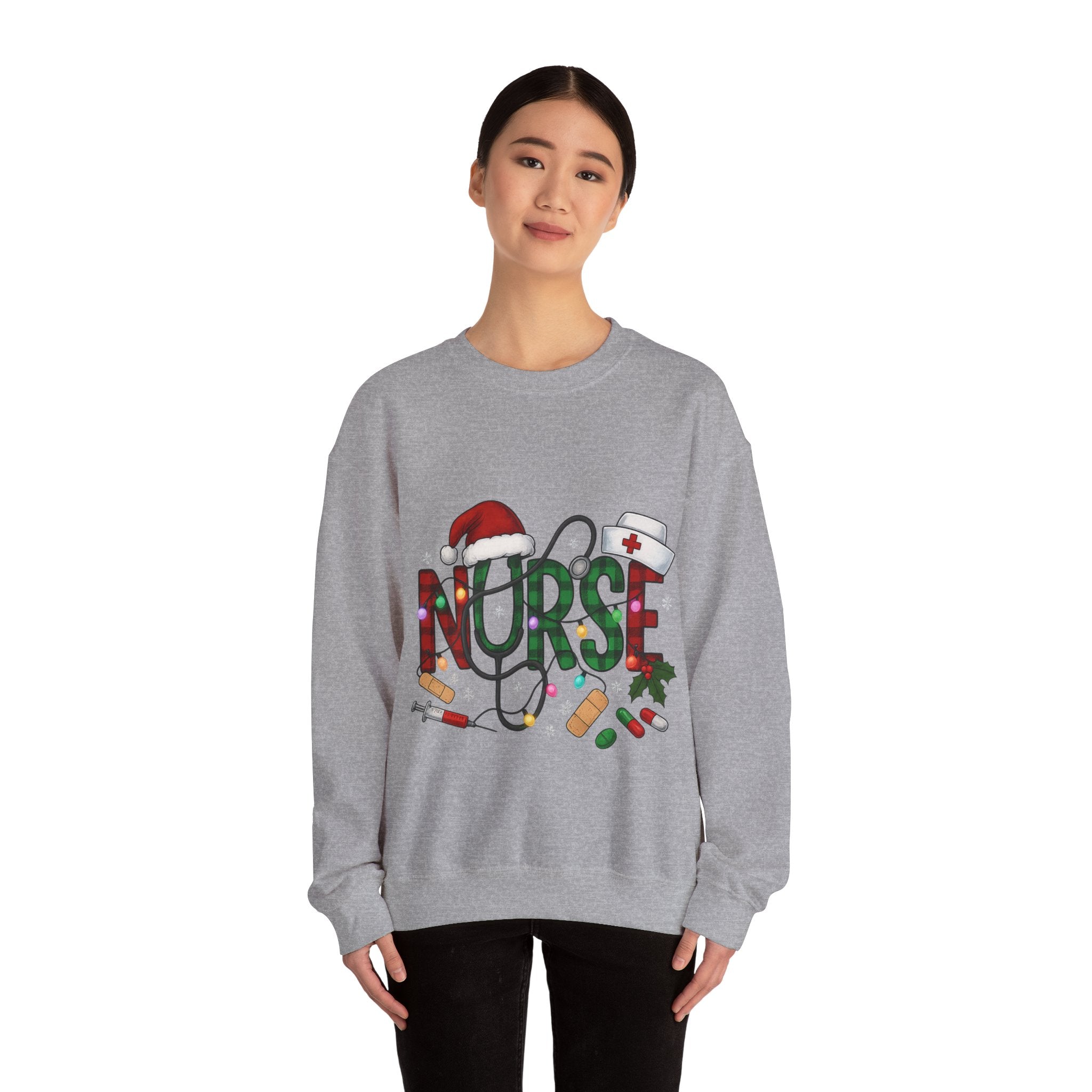 Nurse Holiday Sweatshirt, Christmas Gift for Nurses, Festive Crewneck, Nurse Appreciation, Winter Wardrobe Essential