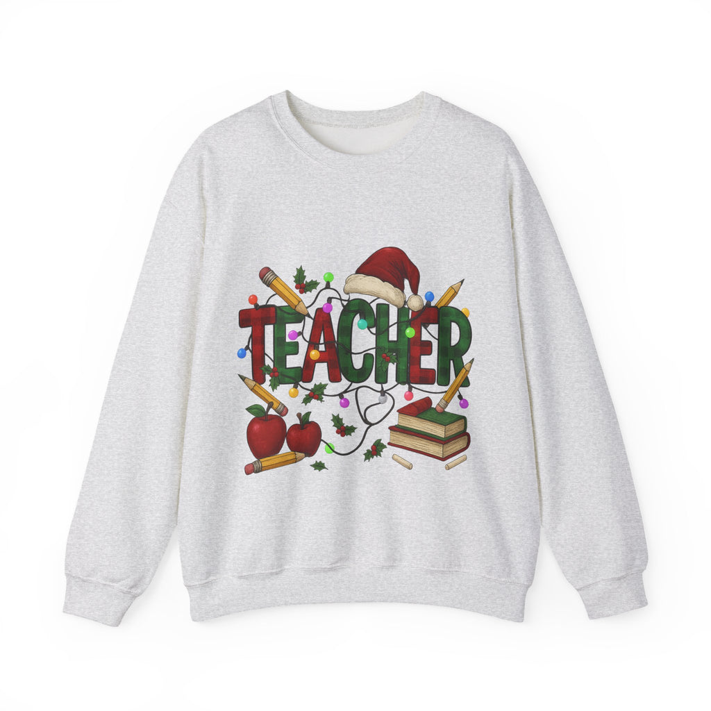 Festive Teacher Sweatshirt: Cozy Gift for Educators, Holiday Apparel, Classroom Style, Warm Winter Wear, Teacher Appreciation