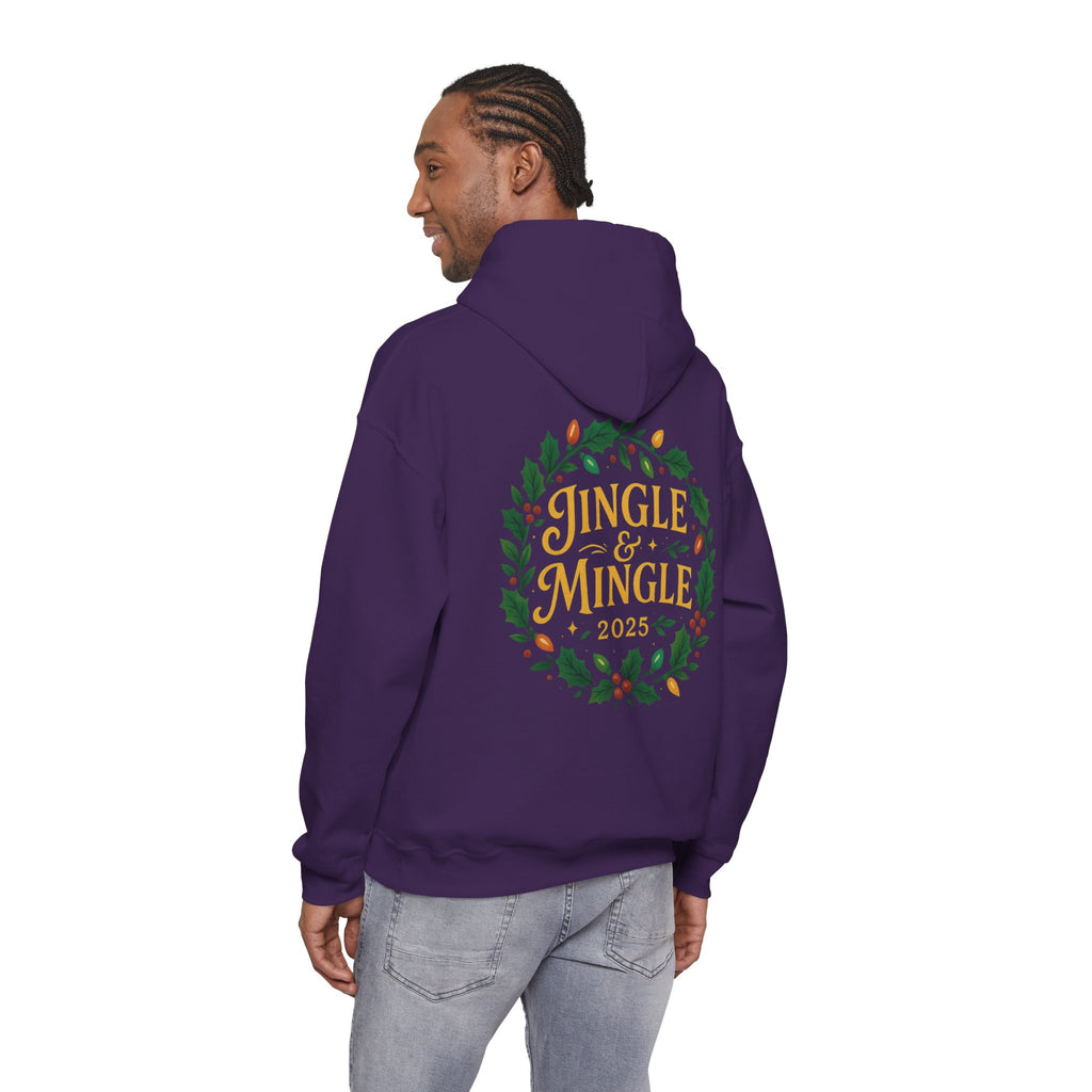 Jingle & Mingle Hooded Sweatshirt | Cozy Holiday Sweatshirt, Christmas Gift, Unisex Hoodie, Seasonal Apparel, Winter Wear