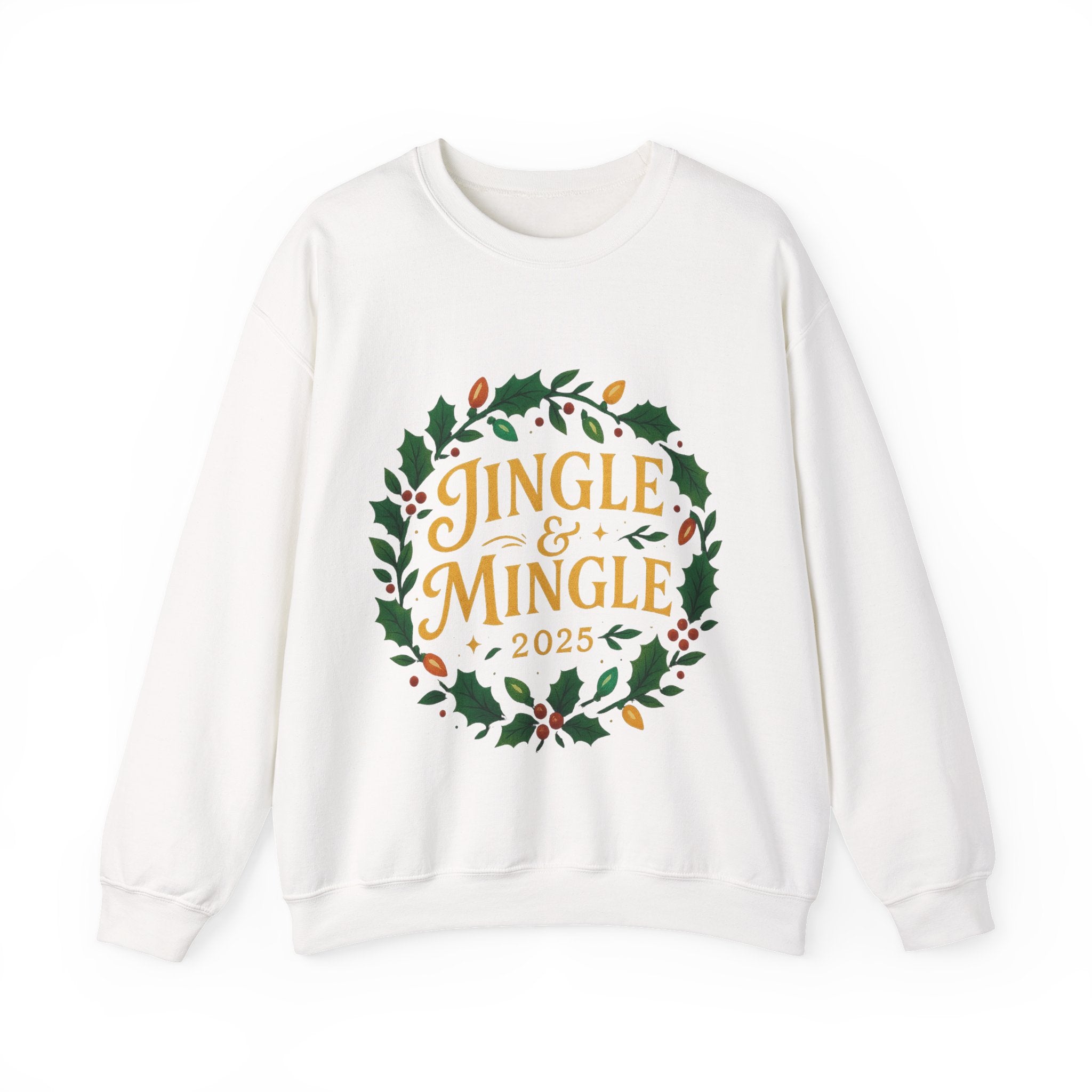 Jingle & Mingle Crewneck Sweatshirt - Cozy Holiday Apparel, Unisex Christmas Gift, Winter Fashion, Festive Sweater, Seasonal Style