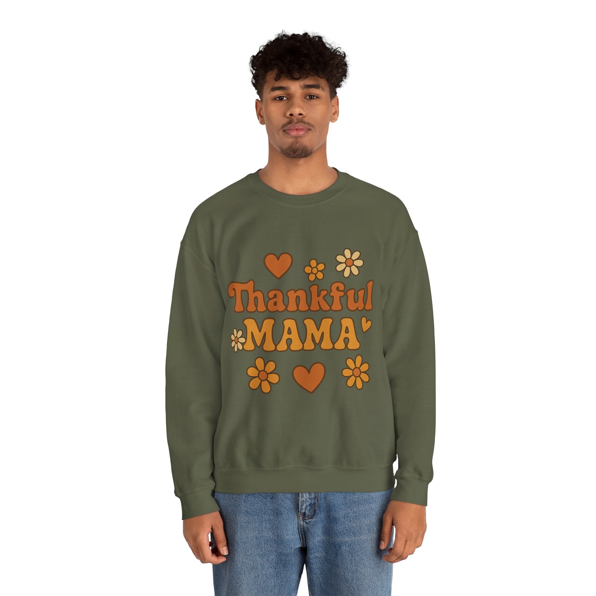 Thankful Mama Crewneck Sweatshirt | Cozy Gift for Moms, Fall Fashion, Family Gatherings, Gratitude Sweater, Thanksgiving Outfit