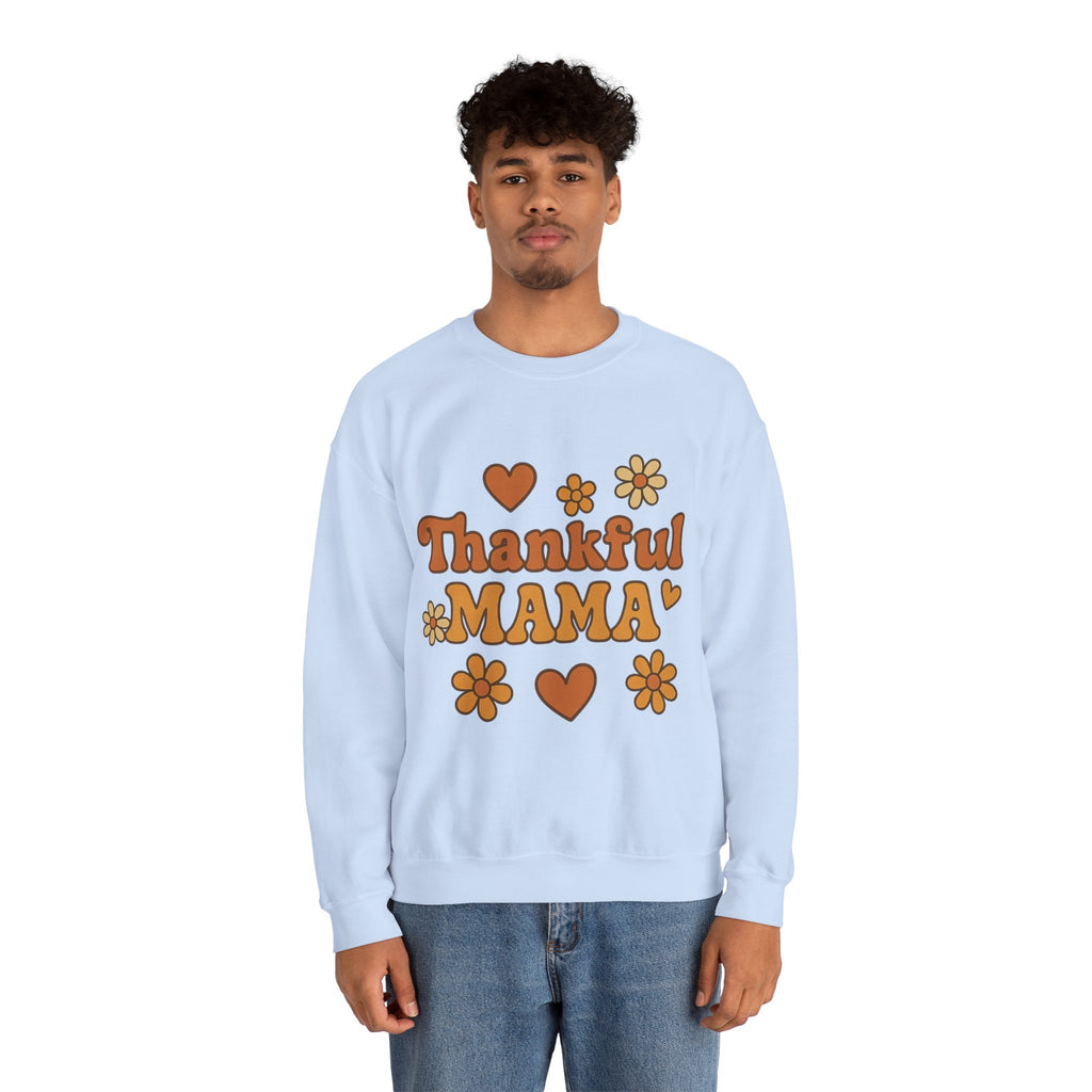 Thankful Mama Crewneck Sweatshirt | Cozy Gift for Moms, Fall Fashion, Family Gatherings, Gratitude Sweater, Thanksgiving Outfit