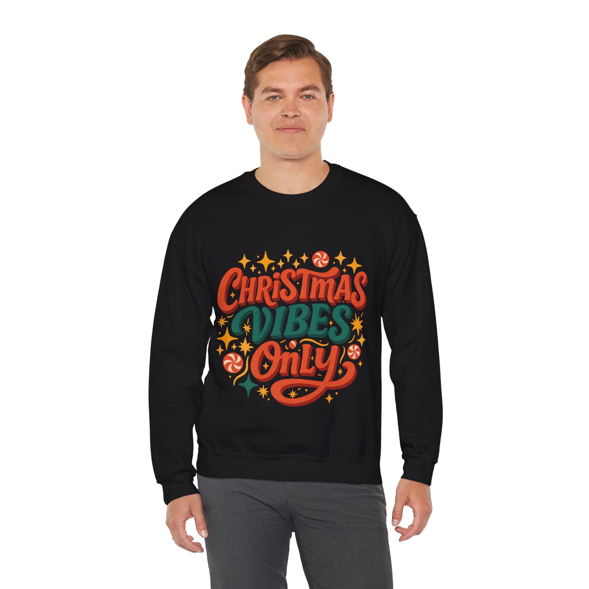 Christmas Vibes Crewneck Sweatshirt | Holiday Sweatshirt, Cozy Gift, Xmas Apparel, Festive Fashion, Comfortable Sweater