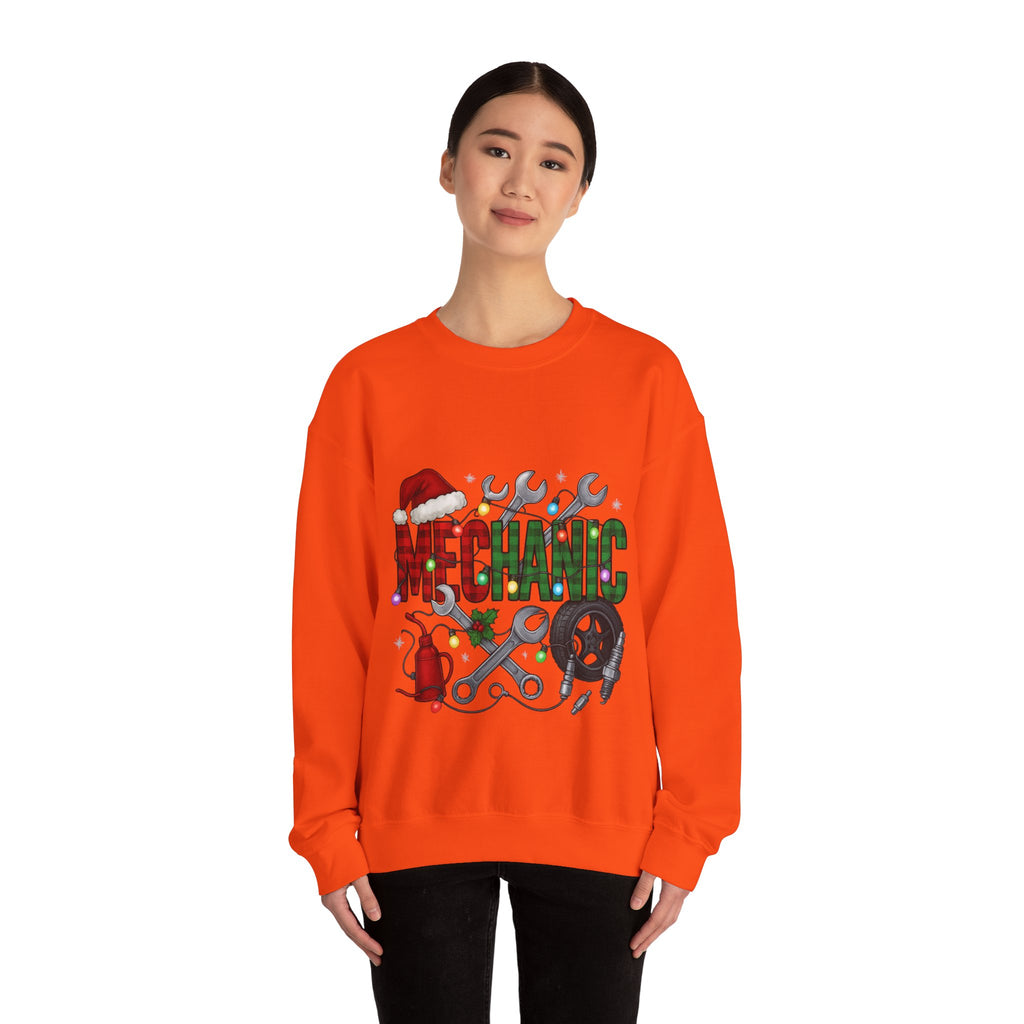 Mechanic Holiday Sweatshirt, Festive Crewneck, Gift for Mechanics, Winter Apparel, Christmas Sweatshirt, Unisex Clothing
