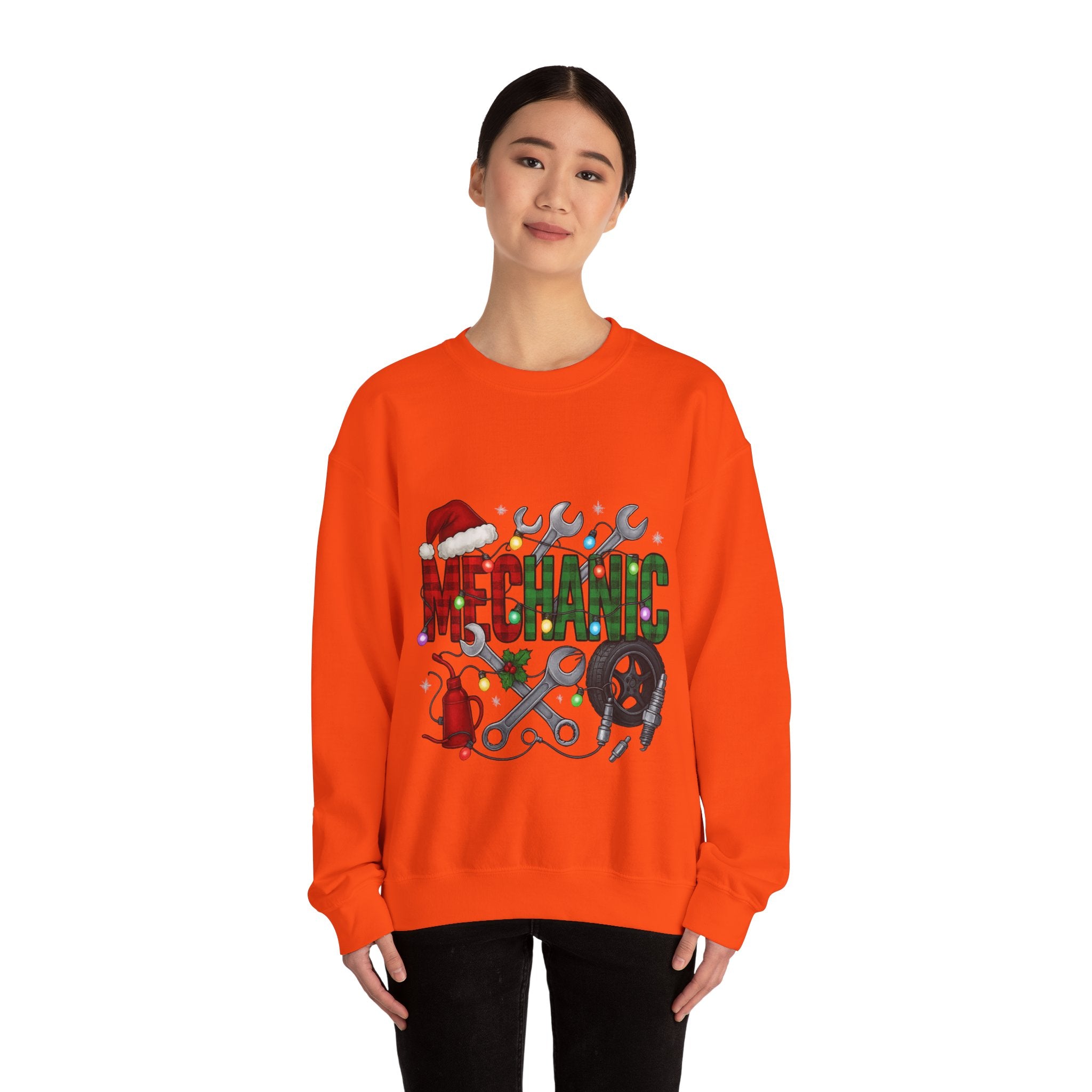 Mechanic Holiday Sweatshirt, Festive Crewneck, Gift for Mechanics, Winter Apparel, Christmas Sweatshirt, Unisex Clothing