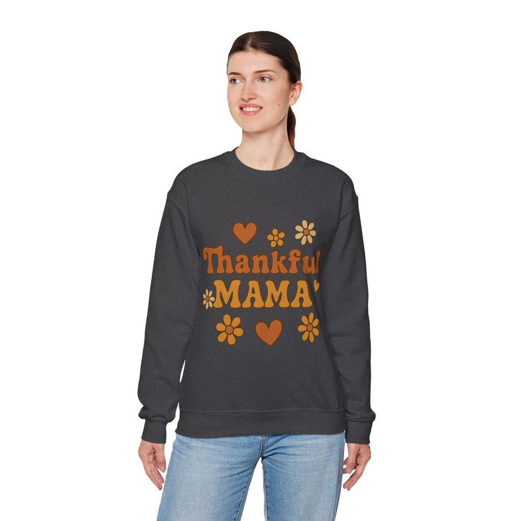 Thankful Mama Crewneck Sweatshirt | Cozy Gift for Moms, Fall Fashion, Family Gatherings, Gratitude Sweater, Thanksgiving Outfit