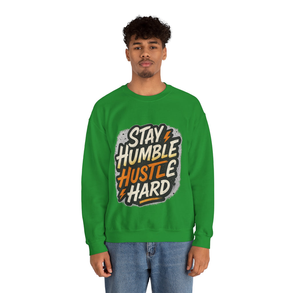 Stay Humble Hustle Hard Crewneck Sweatshirt | Motivational Unisex Sweatshirt | Inspirational Gift | Positive Quote Apparel