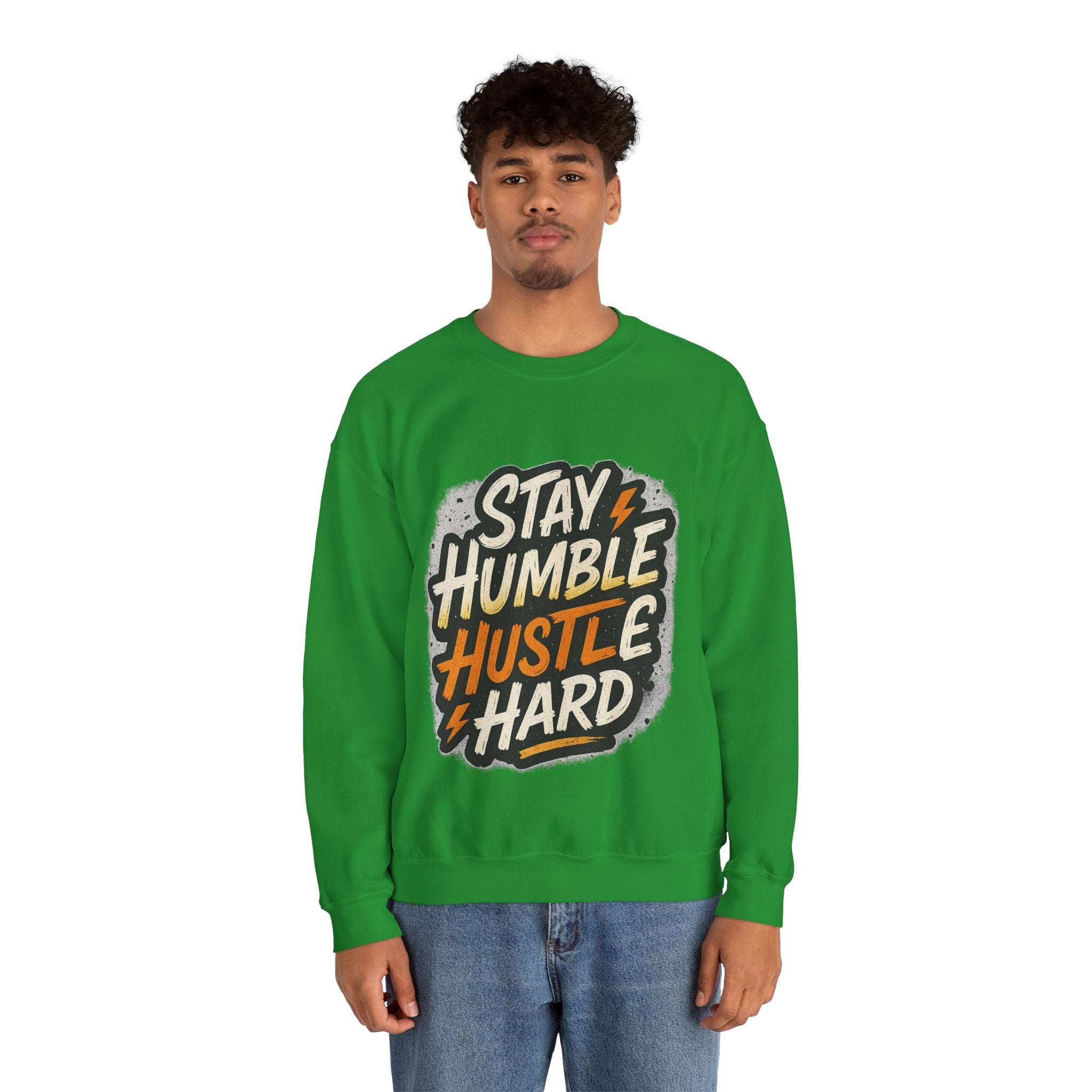 Stay Humble Hustle Hard Crewneck Sweatshirt | Motivational Unisex Sweatshirt | Inspirational Gift | Positive Quote Apparel