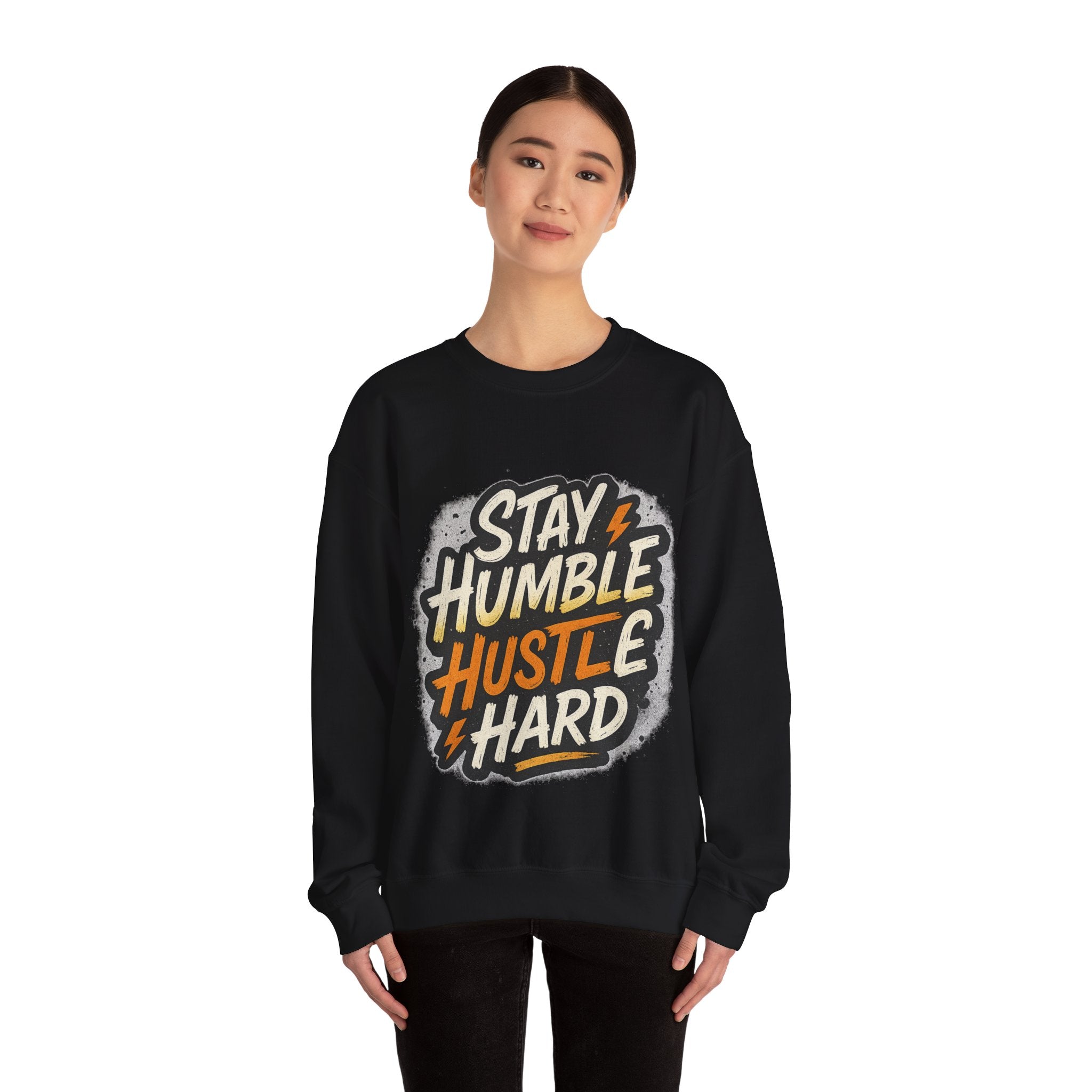 Stay Humble Hustle Hard Crewneck Sweatshirt | Motivational Unisex Sweatshirt | Inspirational Gift | Positive Quote Apparel