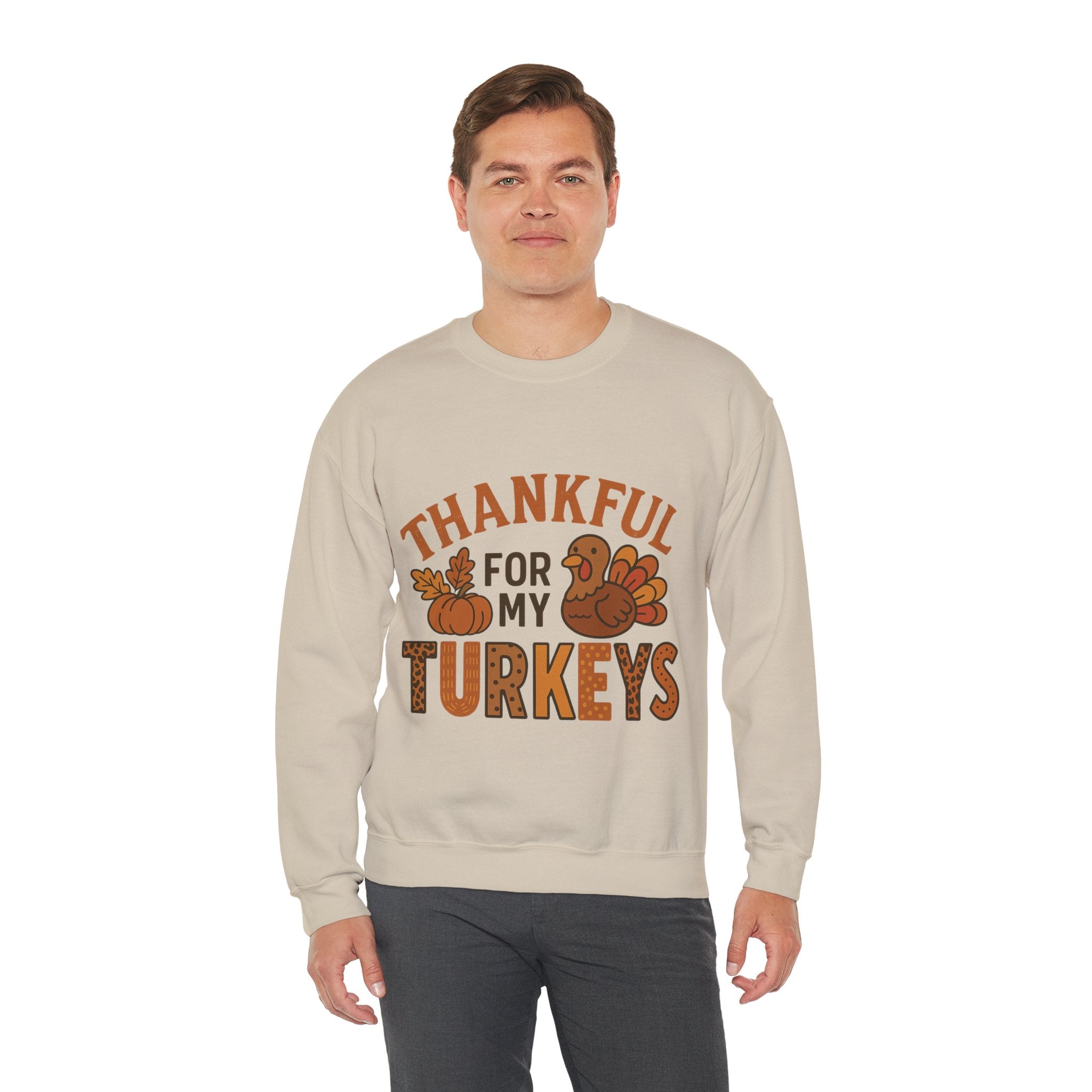 Thankful for My Turkeys Sweatshirt, Cozy Autumn Crewneck, Thanksgiving Apparel, Fall Fashion, Family Gathering Outfits
