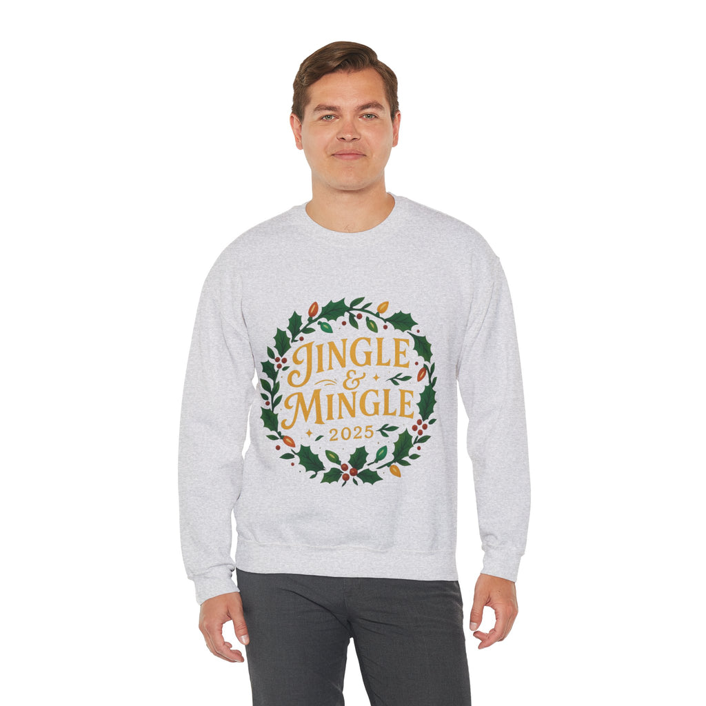Jingle & Mingle Crewneck Sweatshirt - Cozy Holiday Apparel, Unisex Christmas Gift, Winter Fashion, Festive Sweater, Seasonal Style