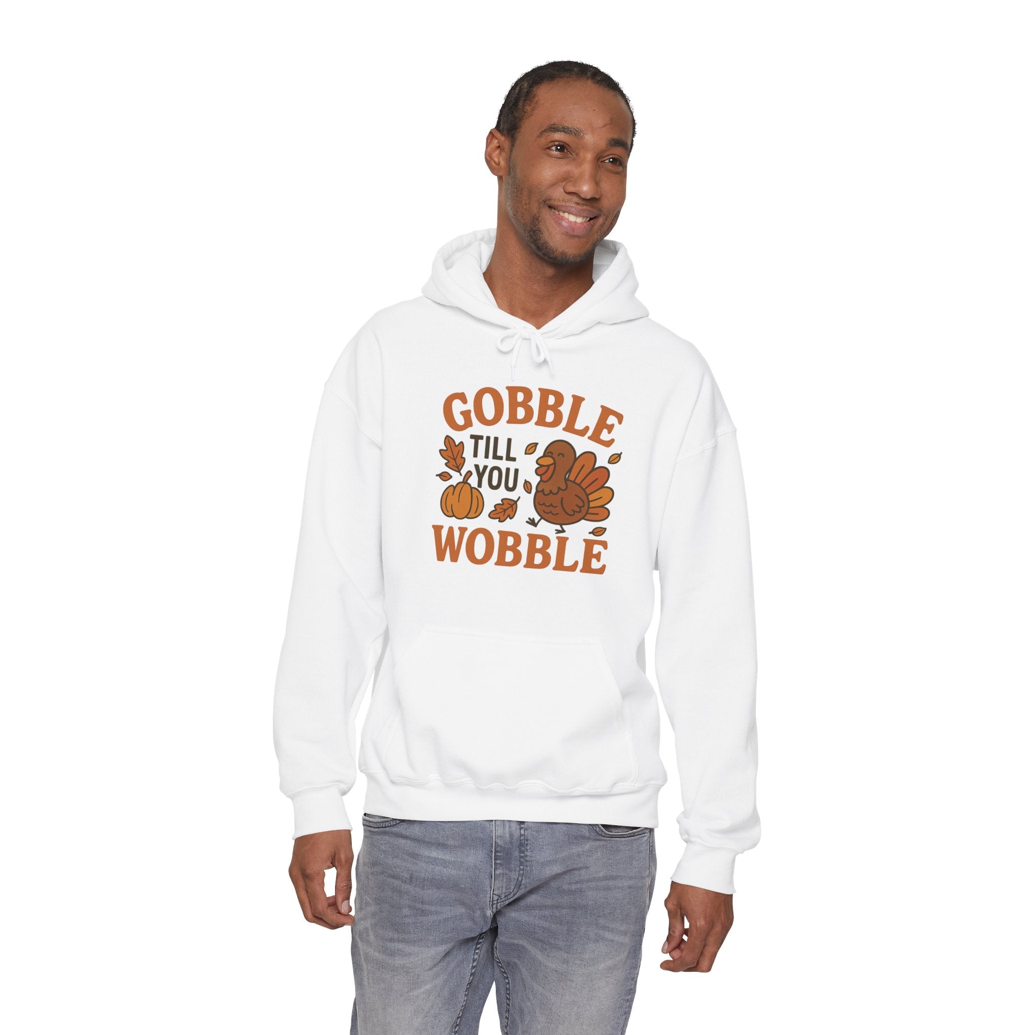 Thanksgiving Gobble Till You Wobble Hoodie, Fall Sweatshirt, Unisex Pullover, Thanksgiving Gift, Cozy Hoodie, Autumn Apparel
